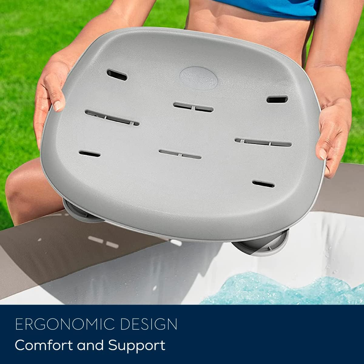Lay-Z-Spa BW60321 Hot Tub Seat, Universal Adjustable Spa Seat with Weighted Feet, Grey image number 5