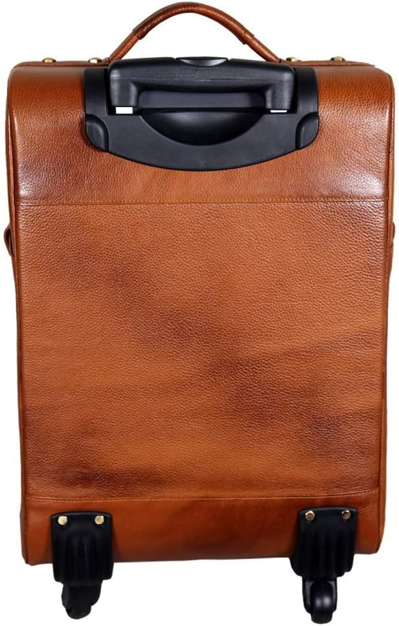 RICHSIGN LEATHER ACCESSORIES Cabin Size Laptop Trolley Bags for Men Luggage with 4 Wheels (46 Litres) (TAN) (Dimension-H-20 X L-14 X W-10 Inch)(Weight-3 KG /3000 GR), TAN, M, Luggage, TAN, M, Luggage image number 1
