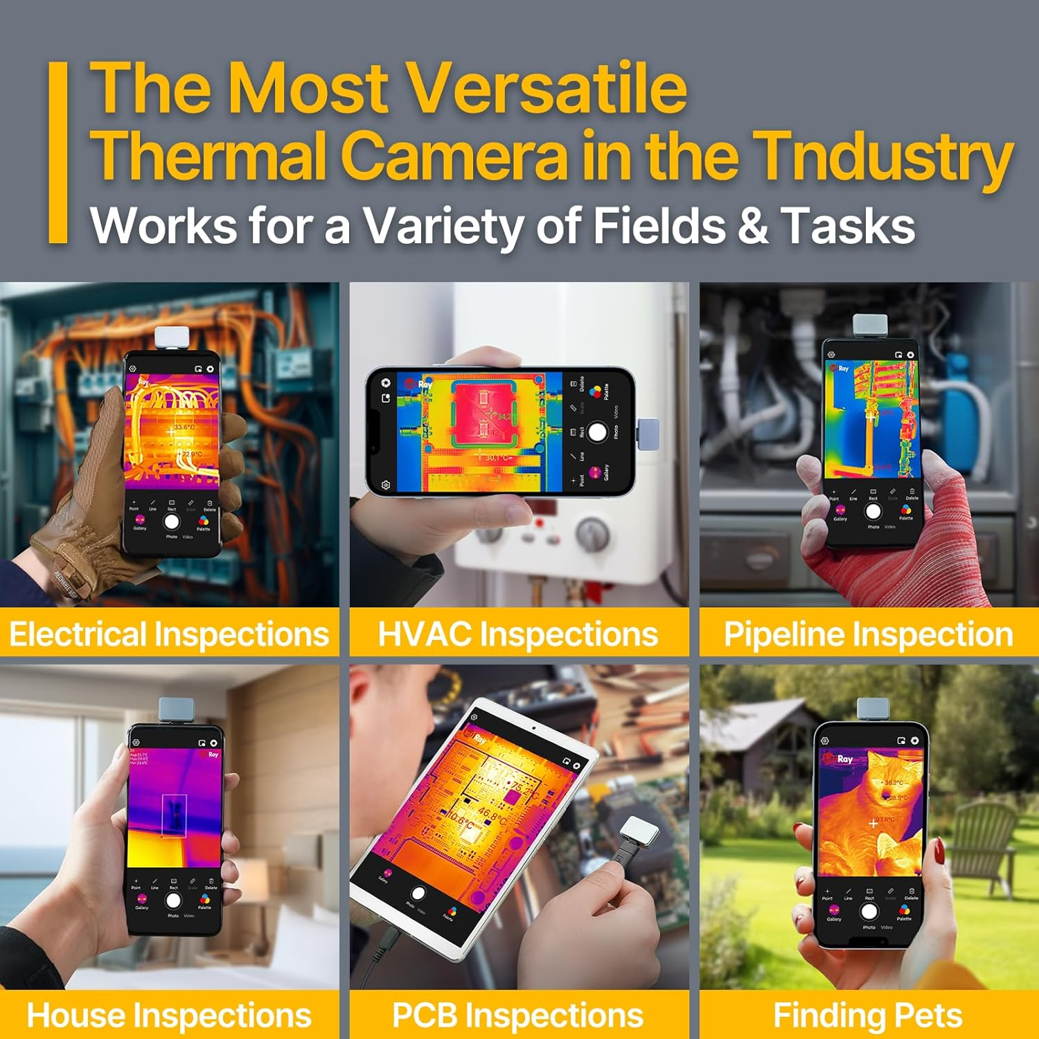 Infiray P2 Pro Thermal Camera for Android, with Magnetic Macro Lens, 256X192 IR High Resolution, -4&deg;F to 1112&deg;F Temp Range, Support Android 9.0 and Above, Works for Smartphones and Tablets