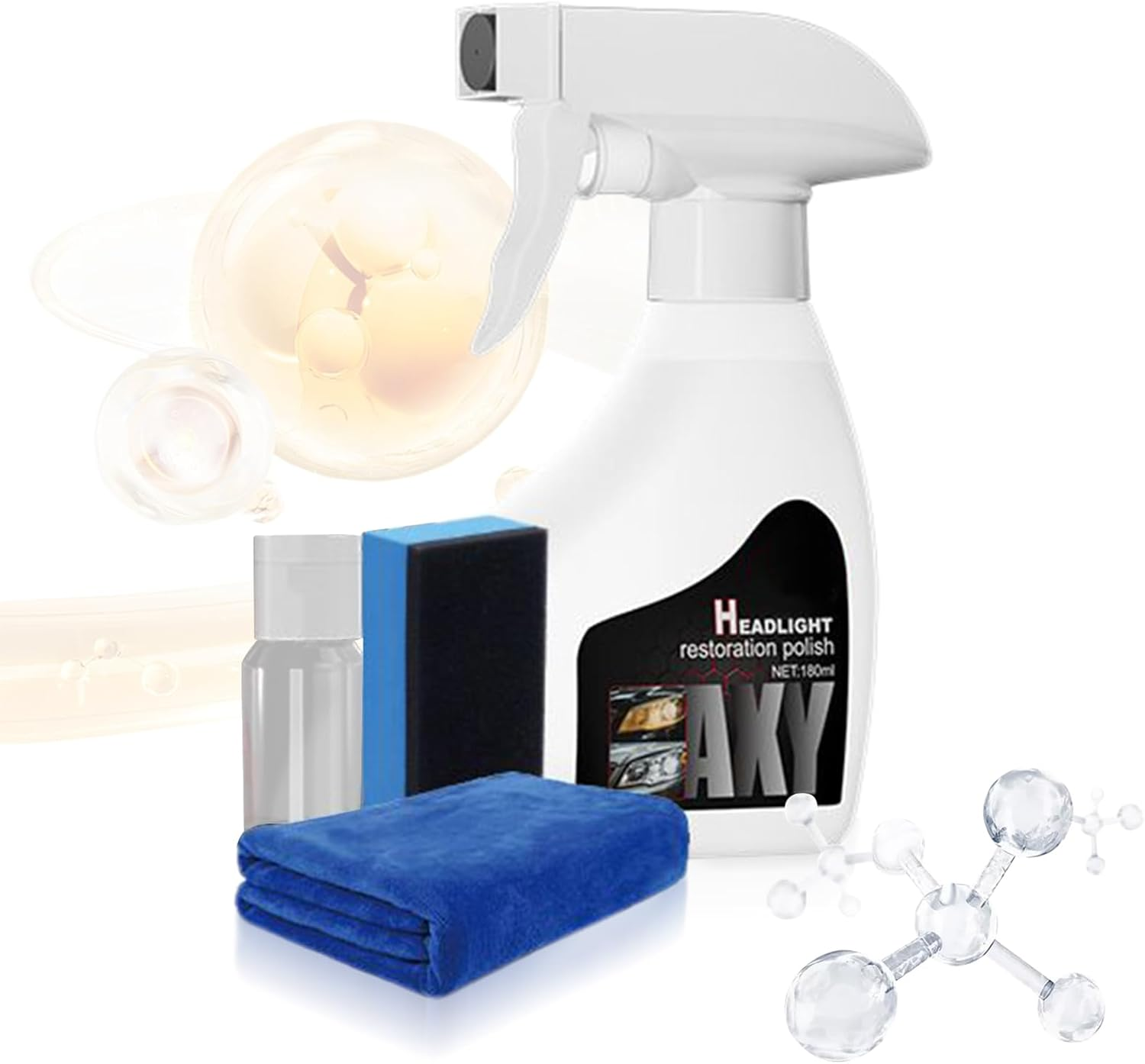 Headlight Restoration Kit - Coating Liquid Headlight Scratch Repair Spray | Automotive Deep Cleaning Supplies for Night Driving Truck Maintenance RV Vehicle Road Trip image number 1