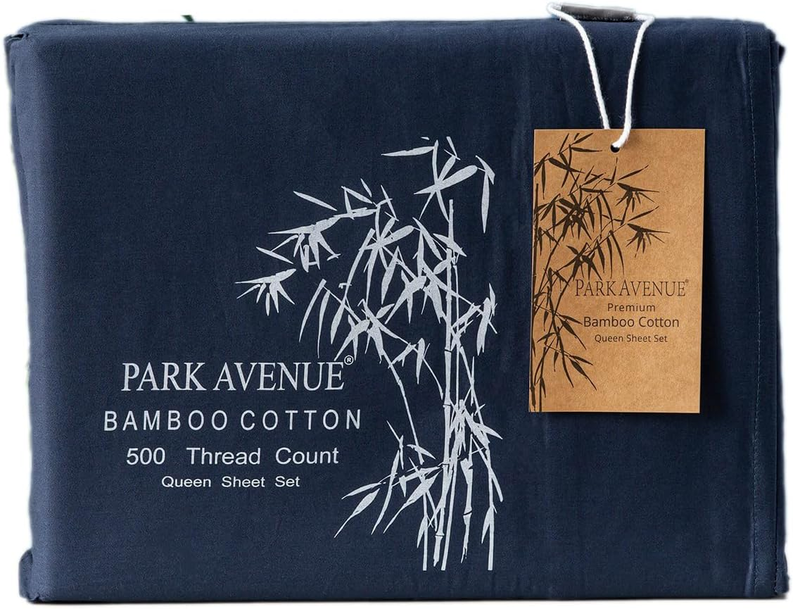 Park Avenue 500 Thread Count Natural Bamboo Cotton Bed Sheet Set, Single, Jade image number 2