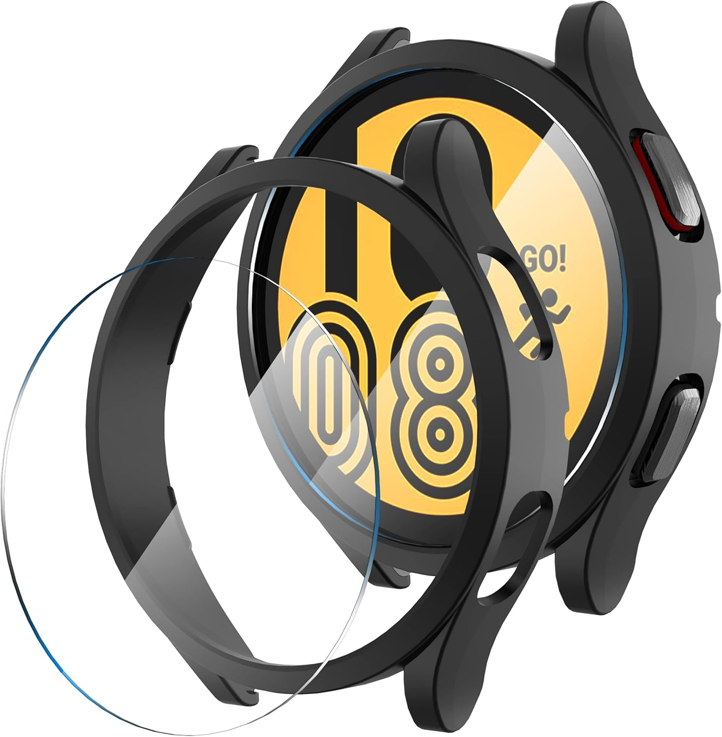 Diruite Case for Samsung Galaxy Watch 4 40Mm Protective Case X 2 + Screen Protector X 2, Hard PC Shockproof Smartwatch Case, Protects during Everyday Use, Sports, and Other Activities