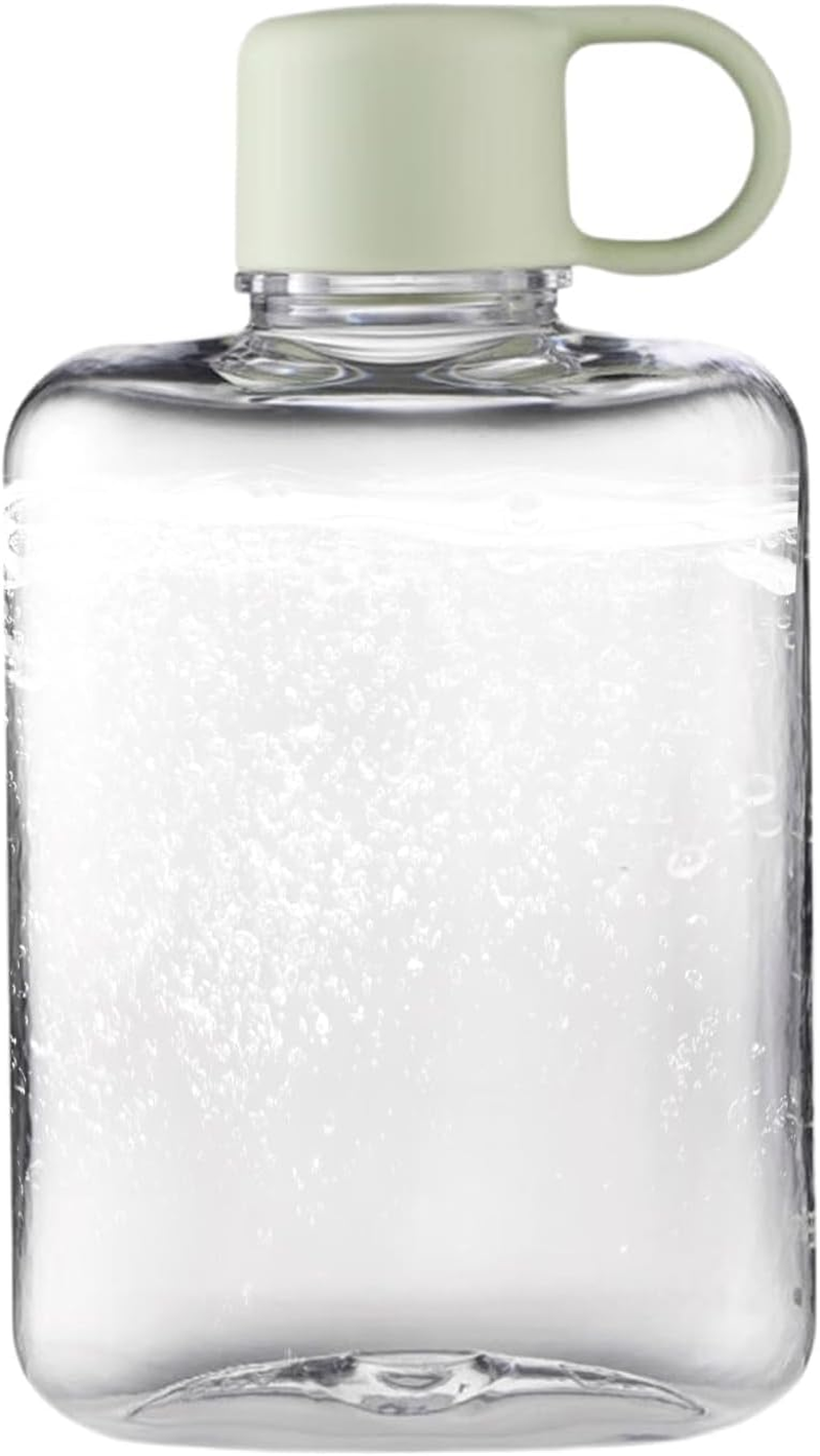 1Pc 360Ml Flat Portable Purse Square Water Cup, Slim Square Pocket Bottle, Portable Flat Slim Drinking Bottle, Green image number 3