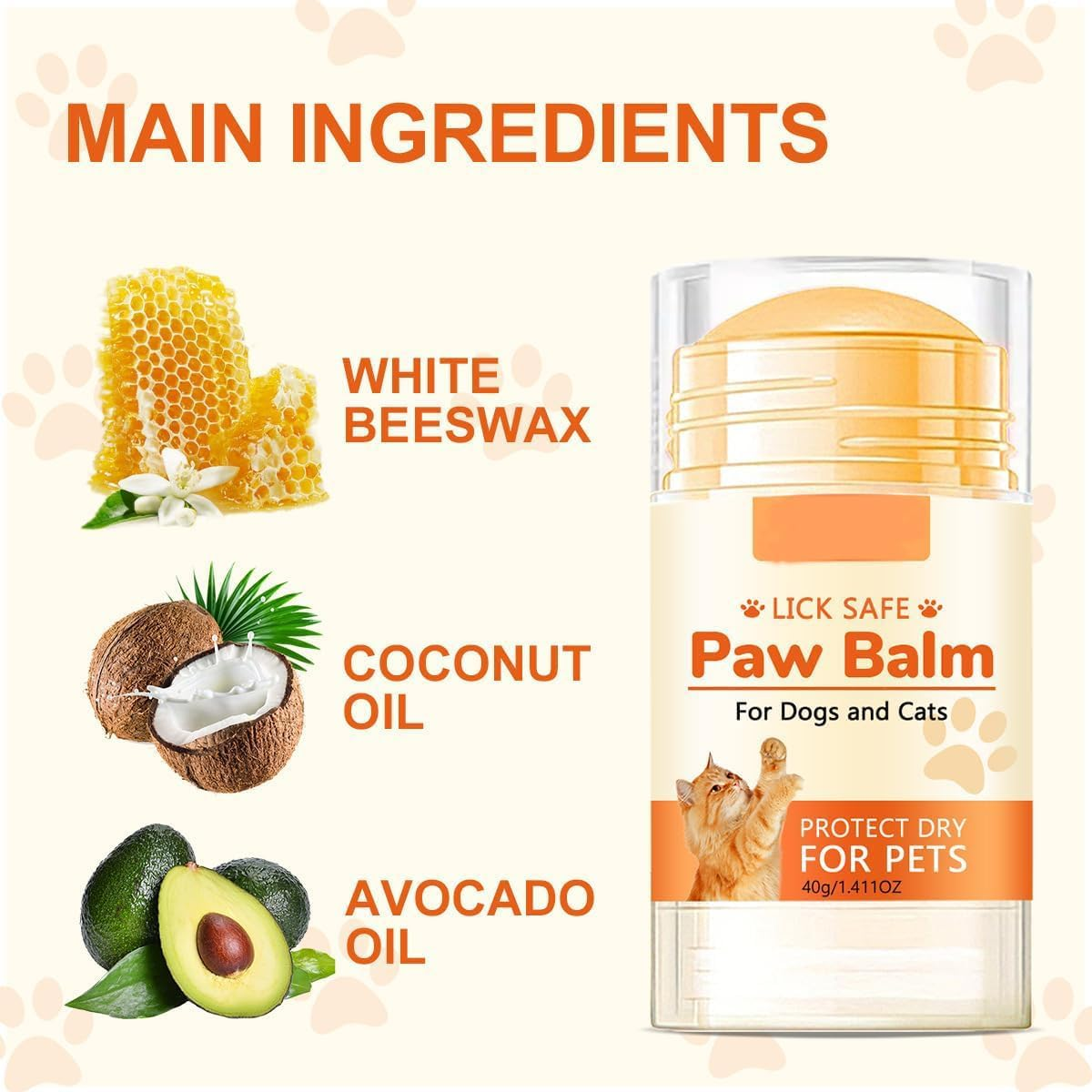 2 Bottles Paw Ointment- 40G,Natural Leak-Proof Paw Butter for Dogs,Moisturiser Dogs Moisturiser,Snow and Dry Weather Protection Cat Paw Butter,Dog Paw Balm,Dog Paw Balm for Travel image number 3