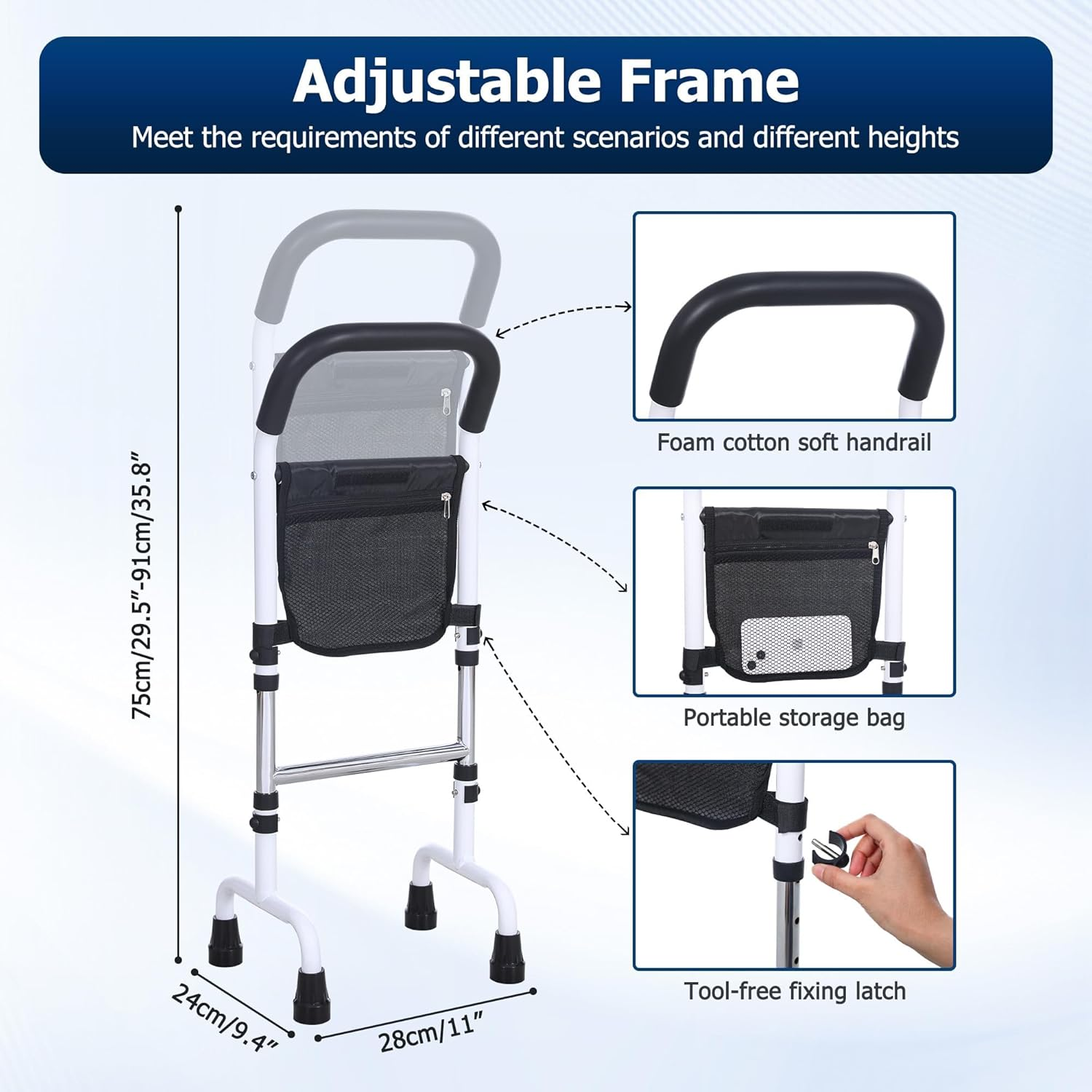 Stand Assist-Mobility Standing Aid Rail for Couch, Chair, Bedside, Toilet. Assistance Handle for Seniors and People with Limited Mobility. Safety Grab Bar for Standing, Walking