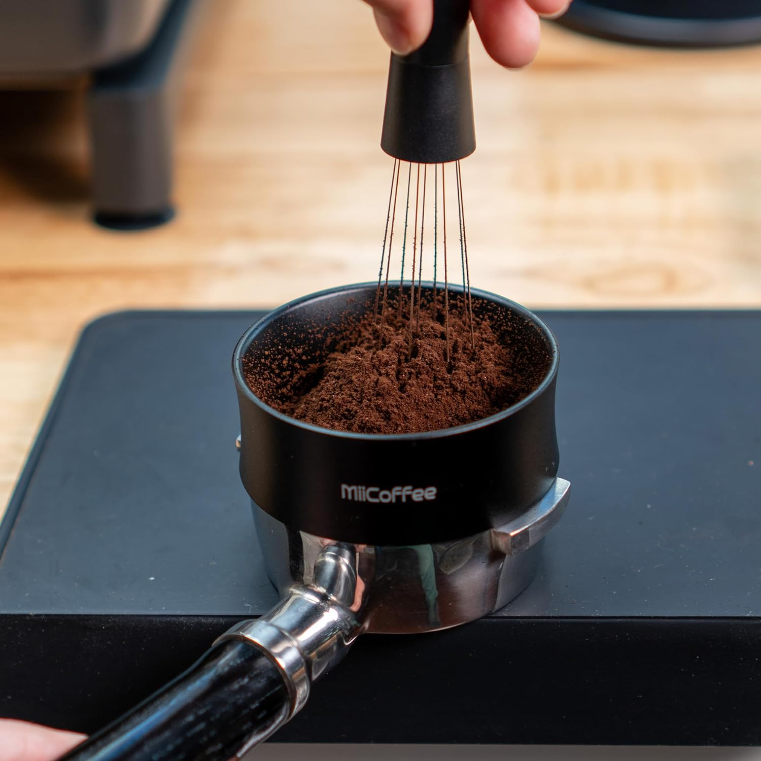 Miicoffee 58Mm Magnetic Dosing Funnel - Espresso Coffee Dosing Ring - Anodized Aluminum with 8 Magnetized Steel Compatible with 58Mm Portafilter (Tall)