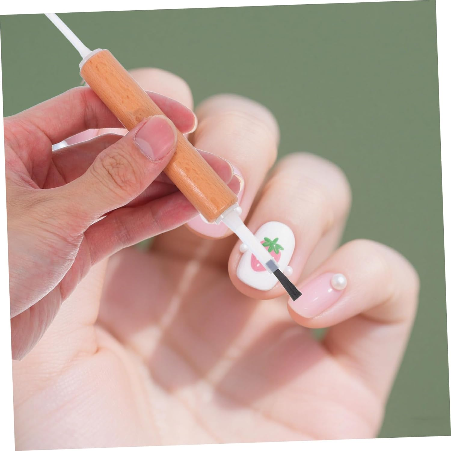 GANAZONO Dual Ended Nail Art Brush Set with Durable Wooden Handles Replaceable Hard Bristles for Gel Polish Application Versatile Nail Accessories for Technicians and Home Use image number 4