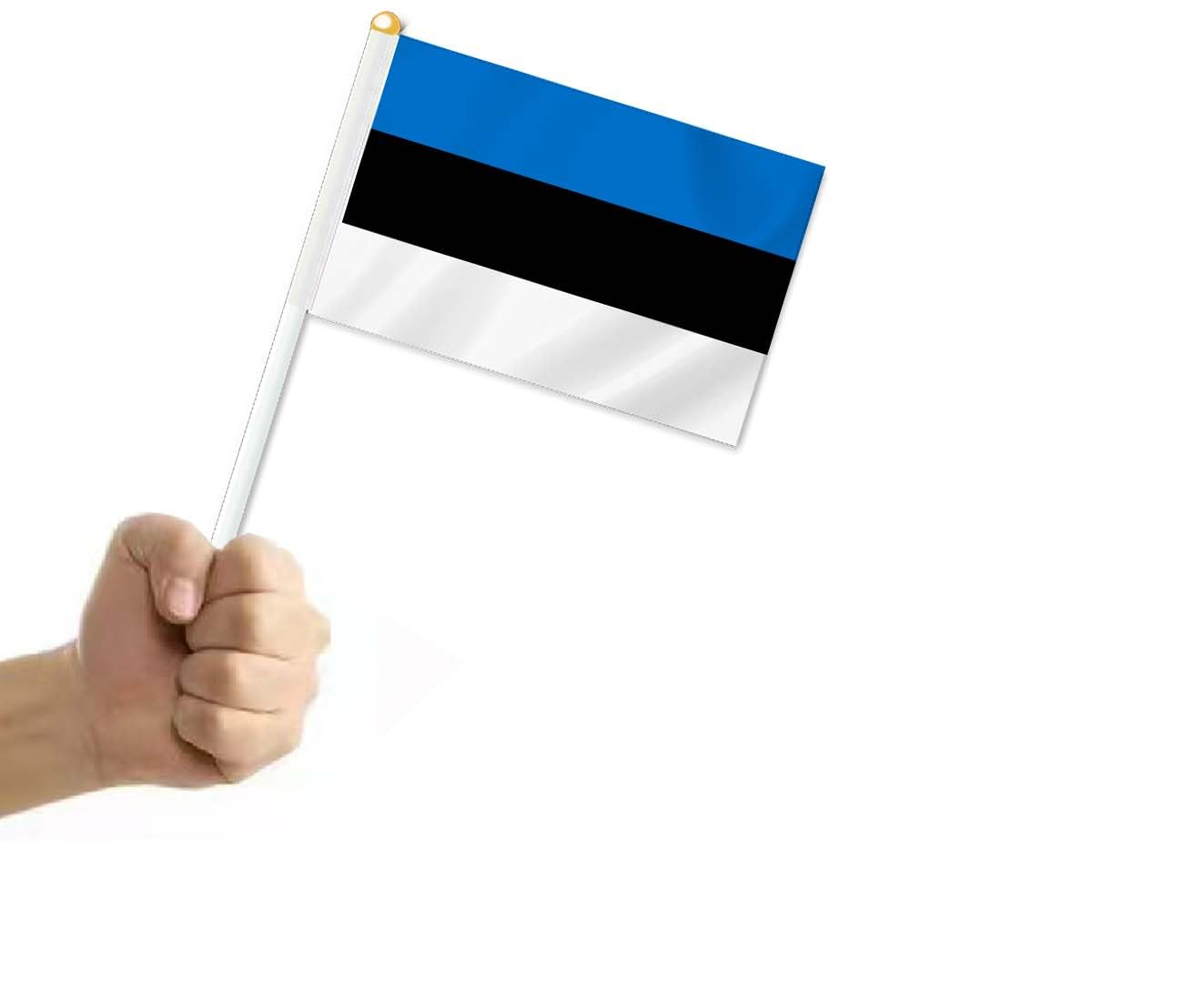 10 PCS Estonia Handheld Small Flag, Estonians Hand Held Mini Decor Decoration Banner image number 2