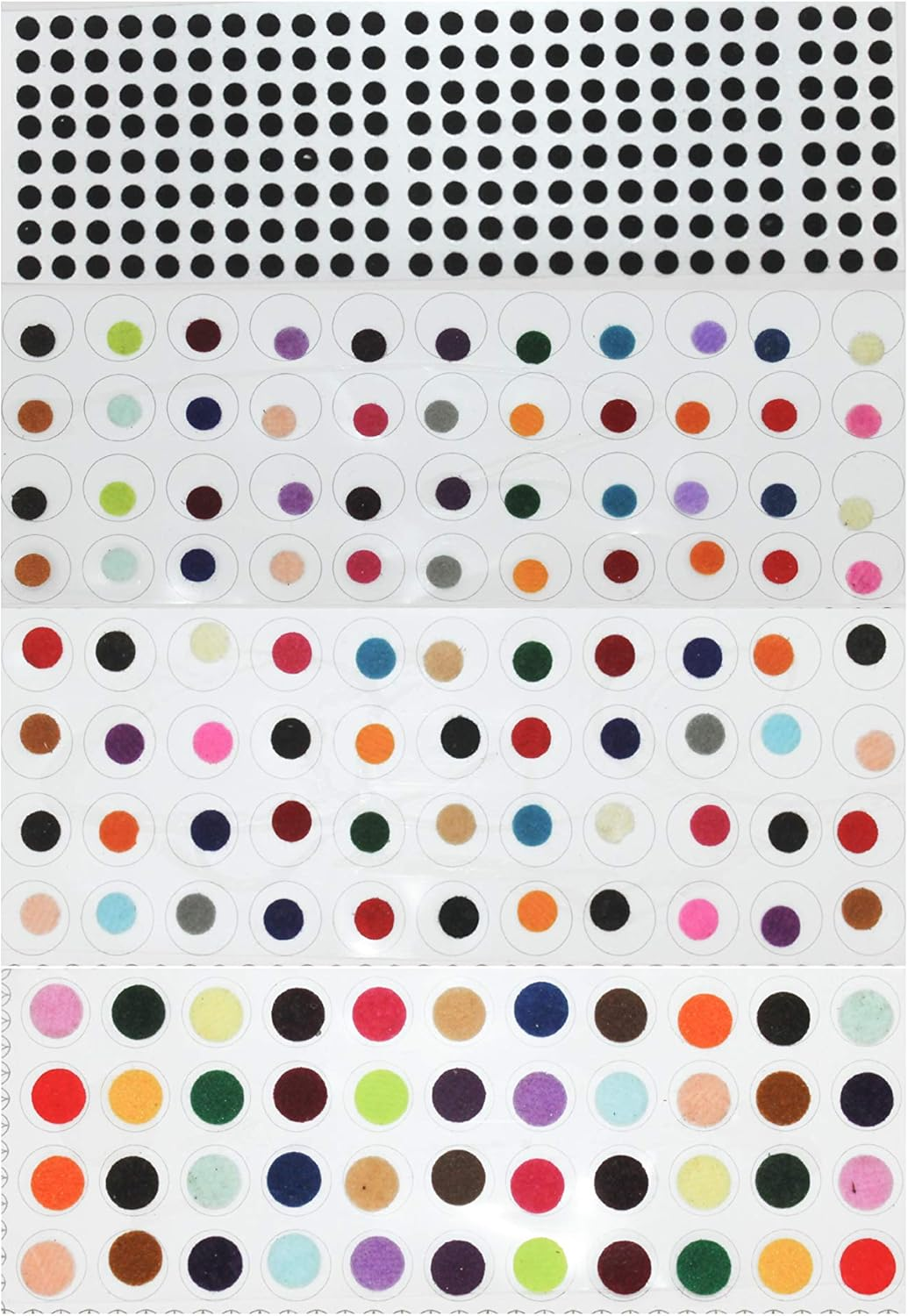 Indianstore4All Color Velvet Dot Bindi Tattoo Stickers Adhesive Body Jewelry Multi Size Indian Daily Use Forehead Bindi round Dot (Black)