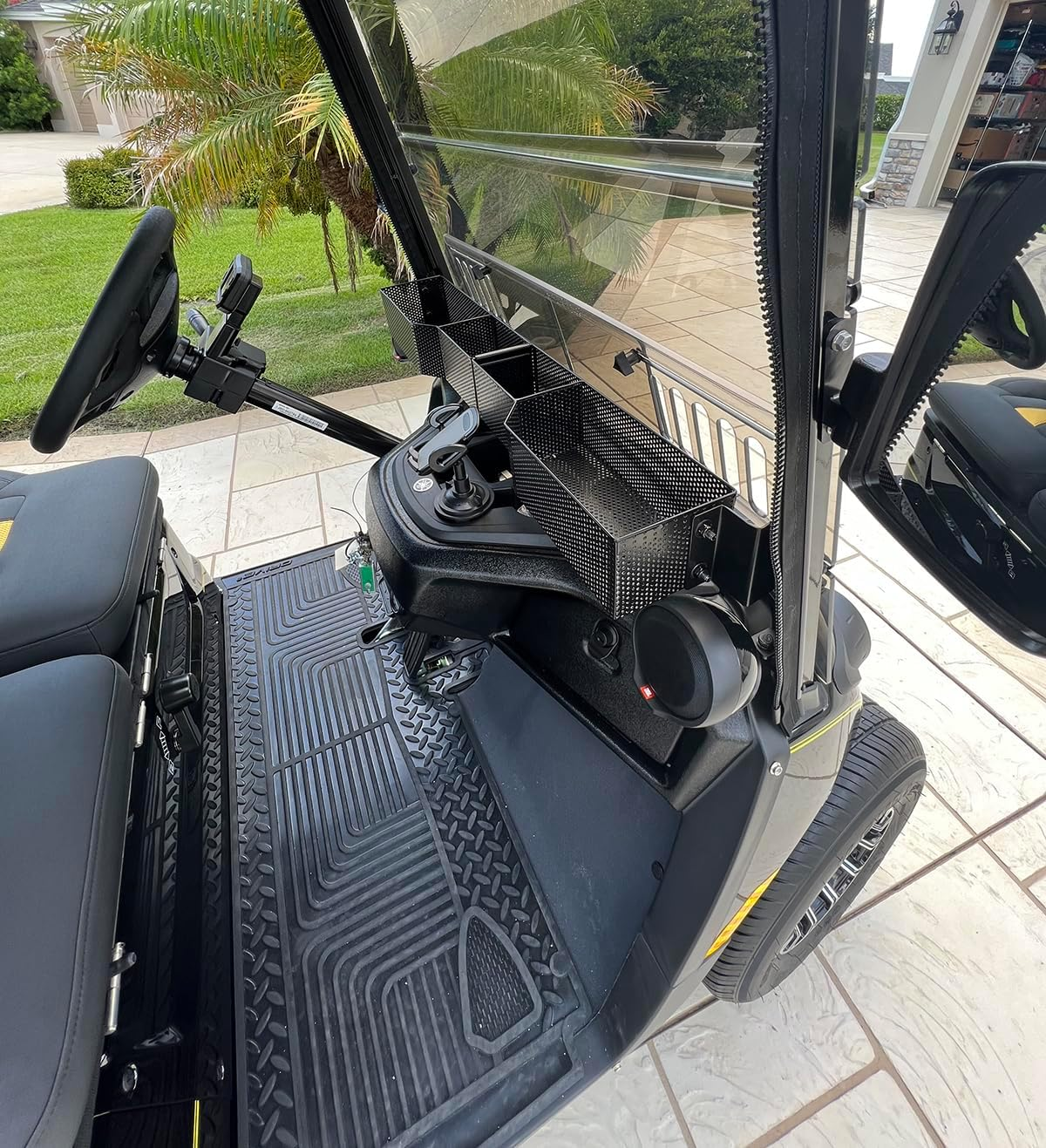 Golf Cart Yamaha Front Inner Dash Storage Basket and Rack Fits Yamaha G29 and Drive 2, Heavy Steel Golf Cart Mesh Basket image number 4