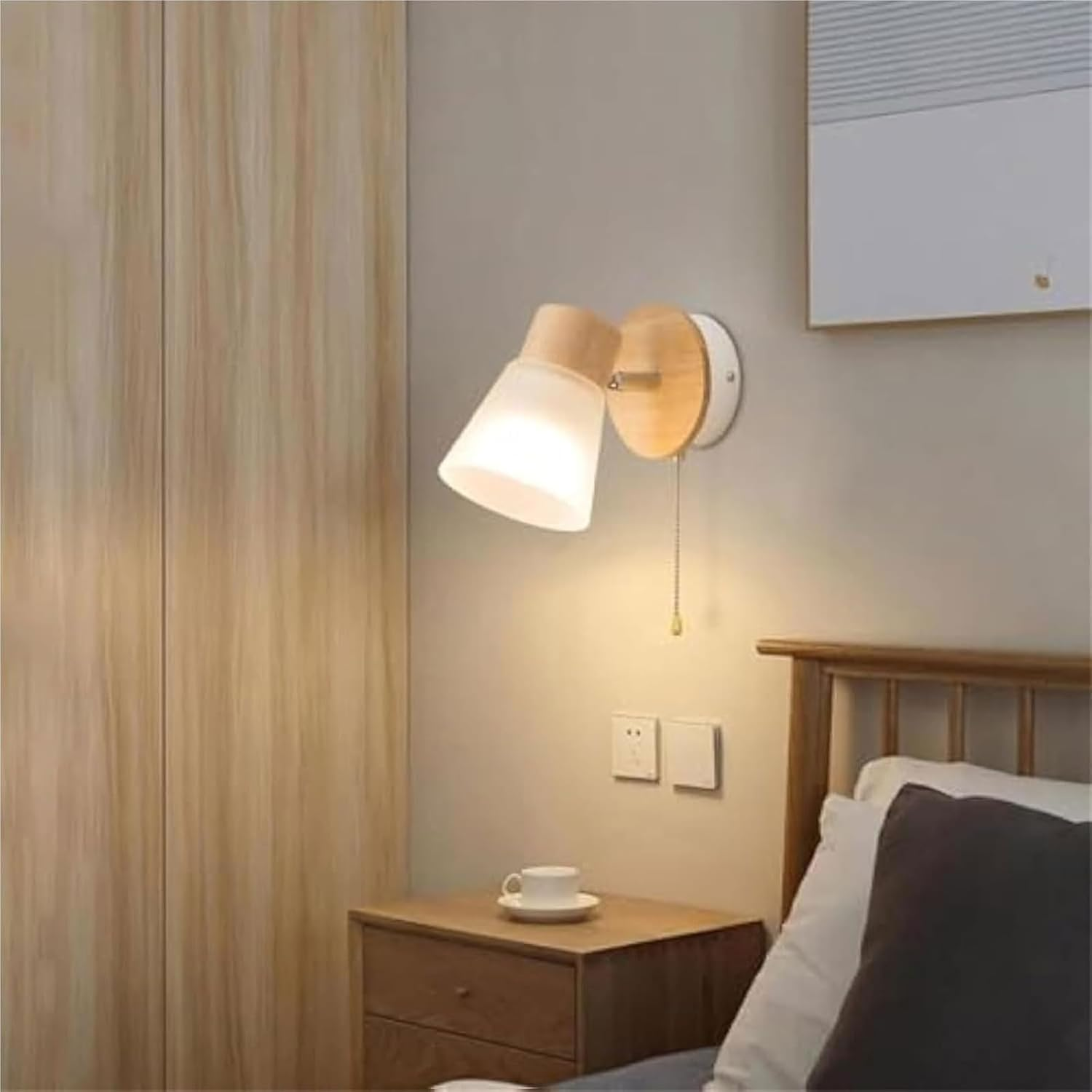 Retro Industrial Style Wall Lamp Wall Light Frosted Glass Lampshade and Pull Switch 180&deg; Adjustable Function Wall Sconce Wall Lighting image number 4