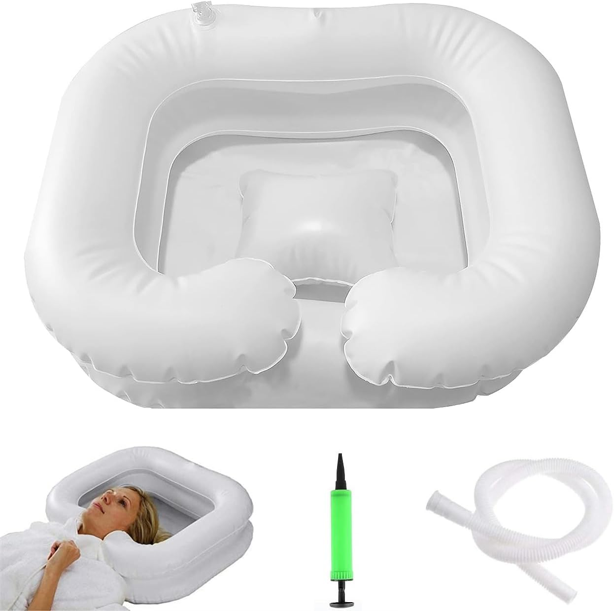 Hair Washing Basin, Inflatable Shampoo Basin, Portable Shampoo Bowl for the Elderly, Disabled, Pregnant Woman, Bedridden and Handicapped