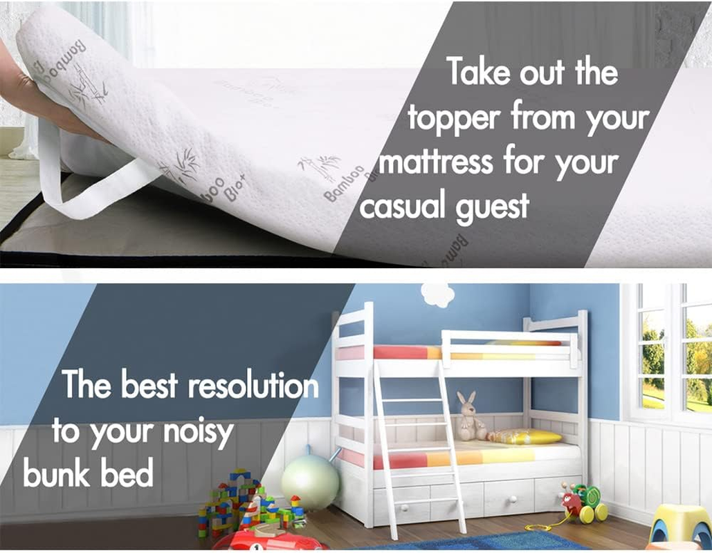 STARRY EUCALYPT Memory Foam Mattress Topper King Size with Removable Cover, 8Cm Thickness, Graphite Infused 7 Zone Design Beddings Bed Topper Cool Mat Pad image number 6