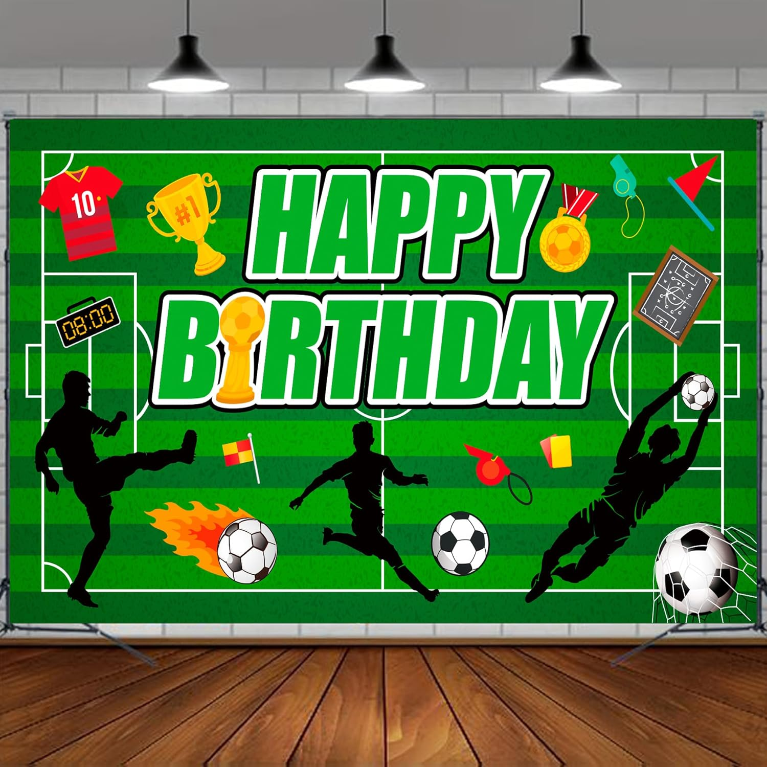 Soccer Backdrop for Birthday Party, 71X43'' Soccerball Birthday Backdrop, Soccer Birthday Banner Background Cloth Soccerball Party Decorations Birthday Decorations