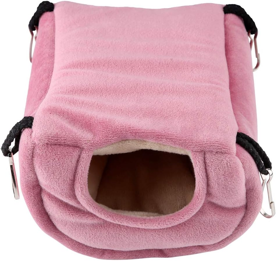 Winter Warm Bird Nest, Windproof Warm Parrot Nest Plush Hammock Hanging Swing Bed Cave for Pet Bird(Large) image number 5