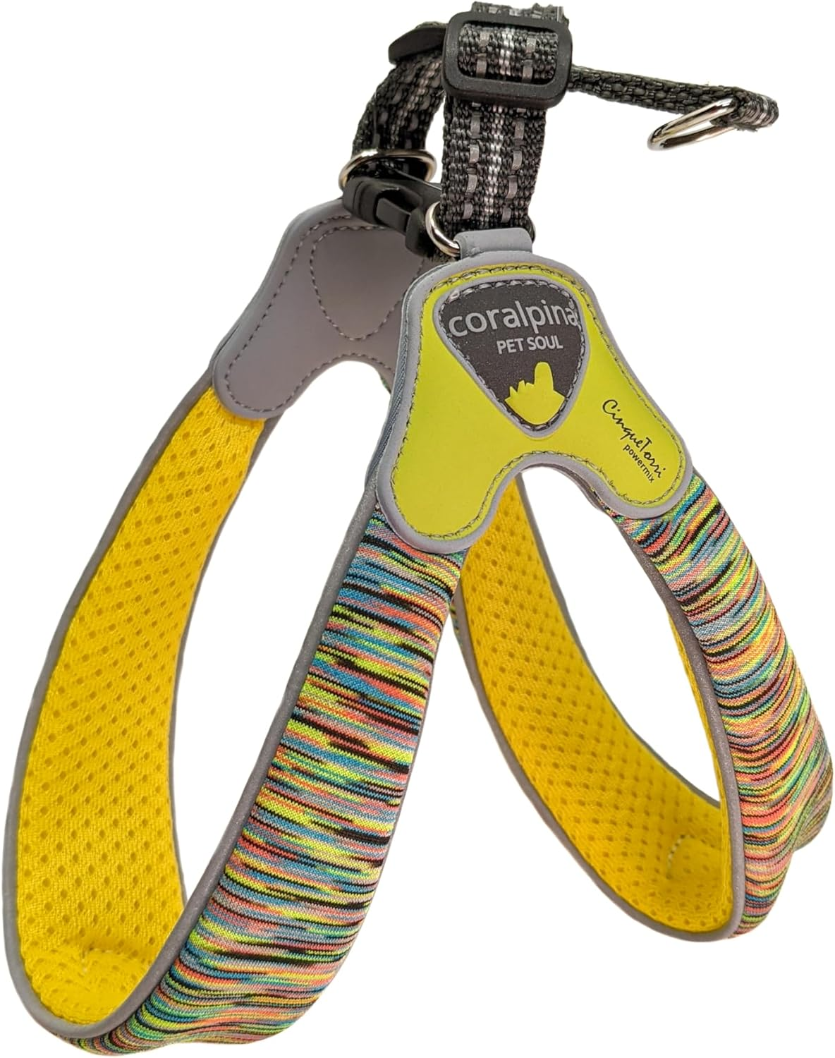 Coralpina - Powermix Harness for Small to Medium Dogs, Soft and Durable, Does Not Harm Hair or Hinder Movement, Yellow Melange, Size 6 image number 2