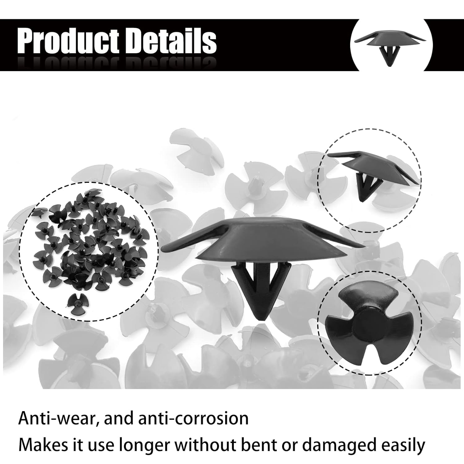 20Pcs Hood Insulation Retainers Push-Type Retainer Clips - Replacement for Chrysler Jeep Dodge Ram Cherokee Grand Cherokee - OEM 4878883AA LH LHS Nylon Clip Fasteners Push Pin Screws - 40Pcs image number 5