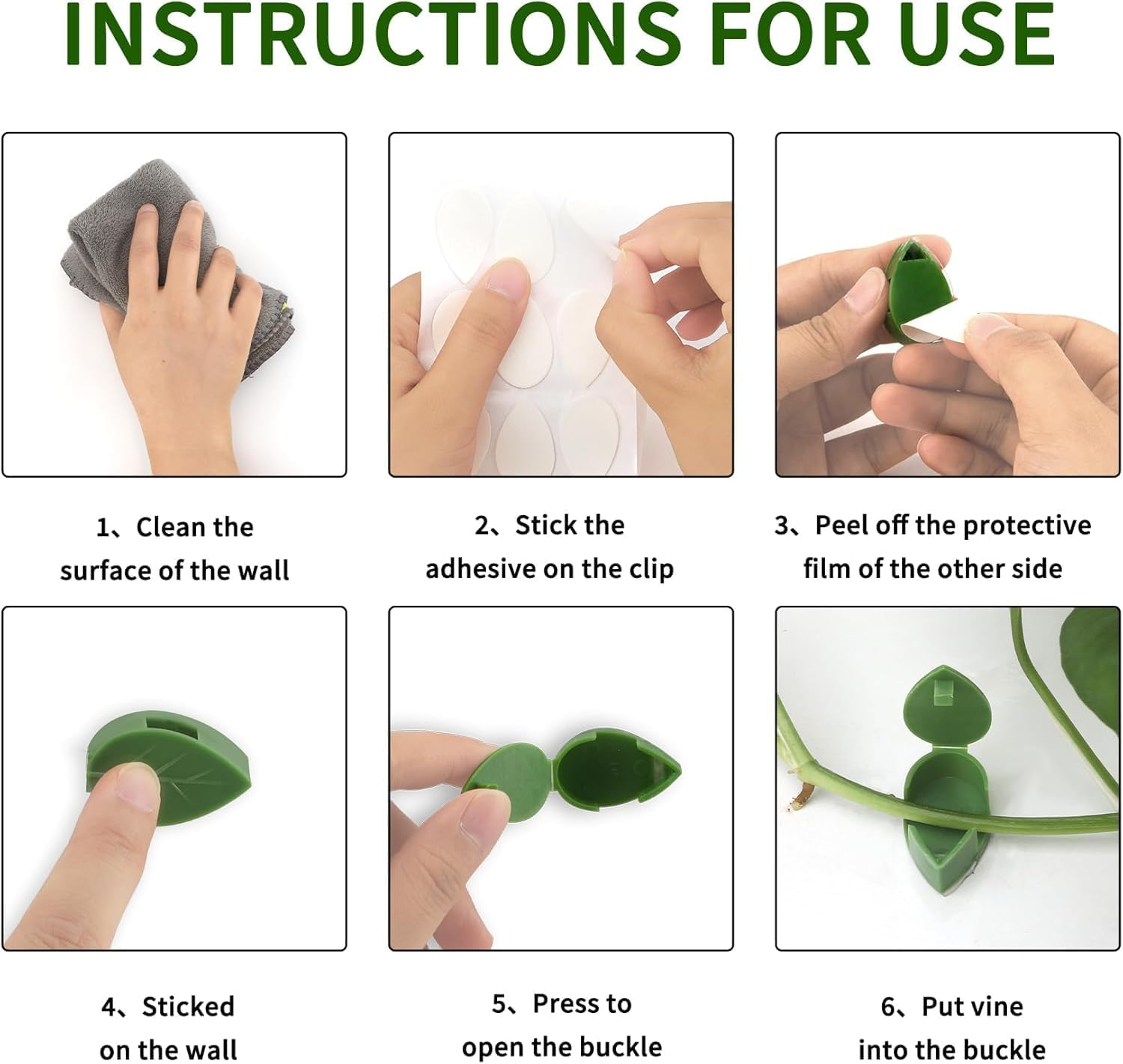 Plant Clips for Climbing Plants Outdoor Plant Hangers Indoor Plant Support Clips Plant Hangers Garden Clips for Plants Hooks Self Adhesive Tomato Clips 40Pcs image number 4