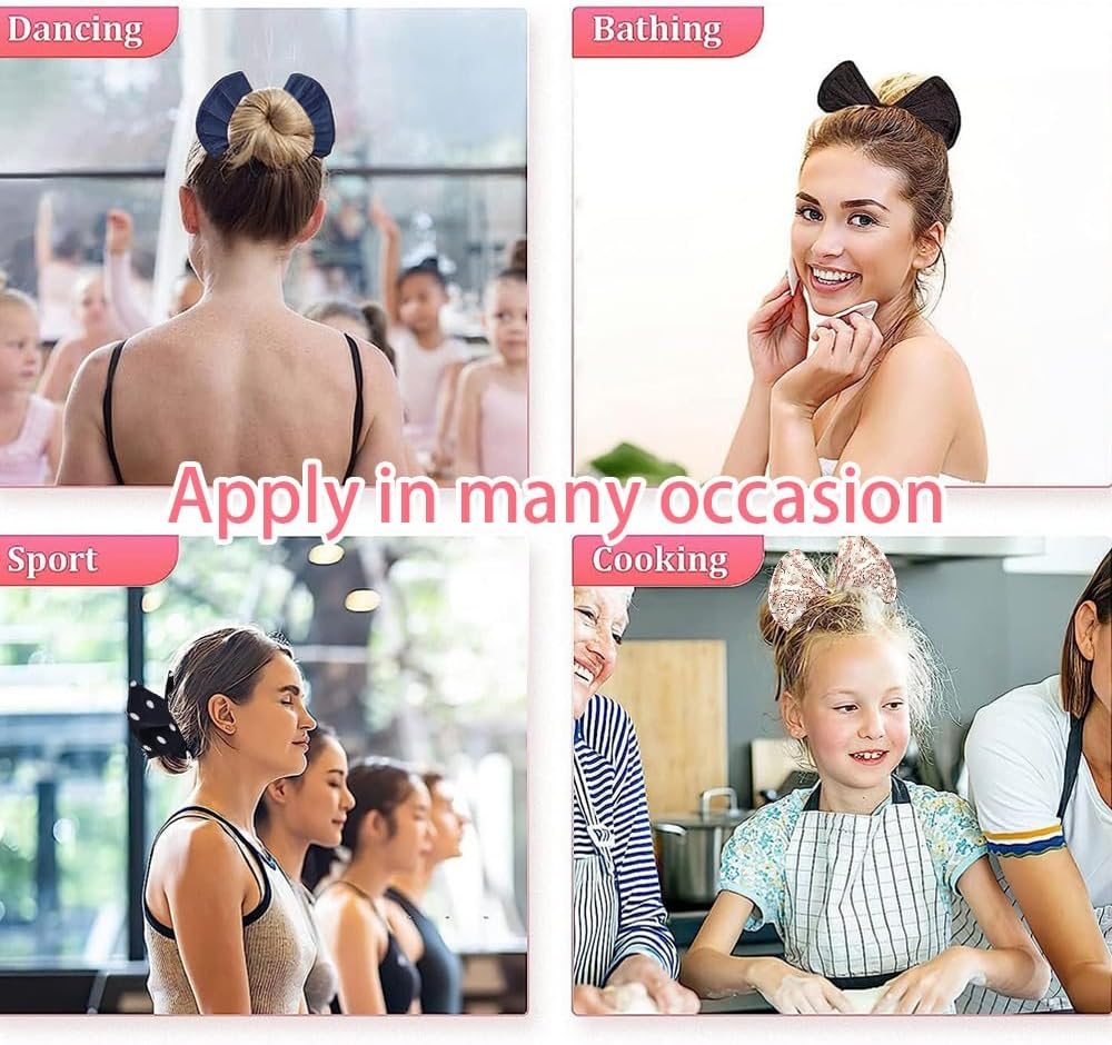 TOFBS Pack of 6 Magic Hair Bun Hair Twist Hair Band Styling Aid Hair Accessories Doughnut Bun Bun Easy to Use Hair Bun Maker French Bow Tie Bun Headband image number 6