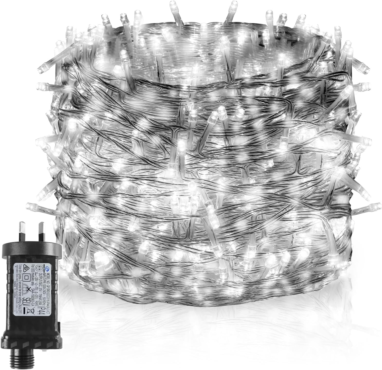 T Tersely 70M/700LED AU Plug String Fairy Lights, SAA Approved 31V Low Voltage 8 Lighting Modes, Timer Function, Indoor Outdoor White Lamp for Christmas Tree Party Wedding Garden image number 6