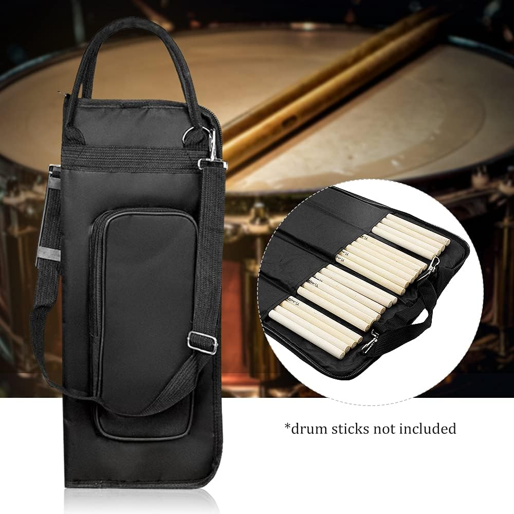 Drumstick Gig Bag, 600D Water-Resistant Drum Sticks Gig Bag Oxford Cloth Handy Strap Gripped Handle Pocket 5Mm Cotton Padded image number 6
