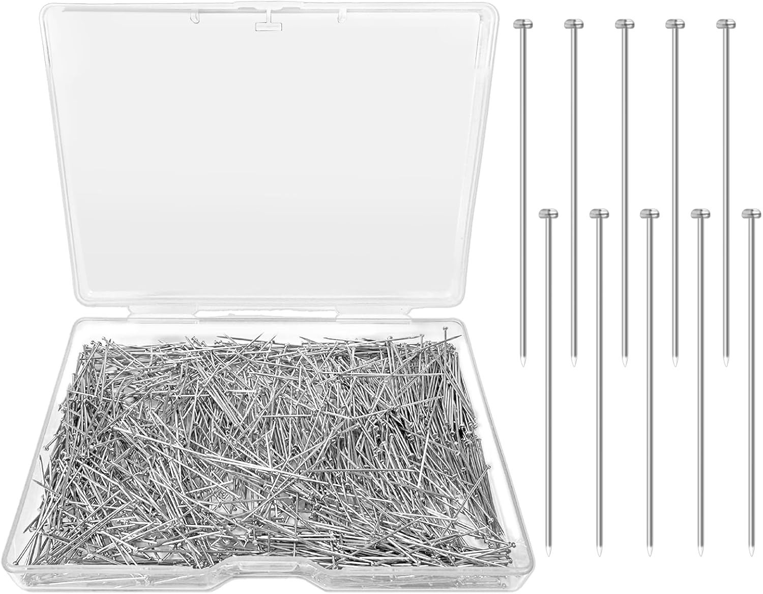 BEZANU Sewing Pins, 1000 PCS Fine Straight Pins for Jewelry Crafts, Quilting, Sewing Projects (0.6 X 26Mm) image number 5