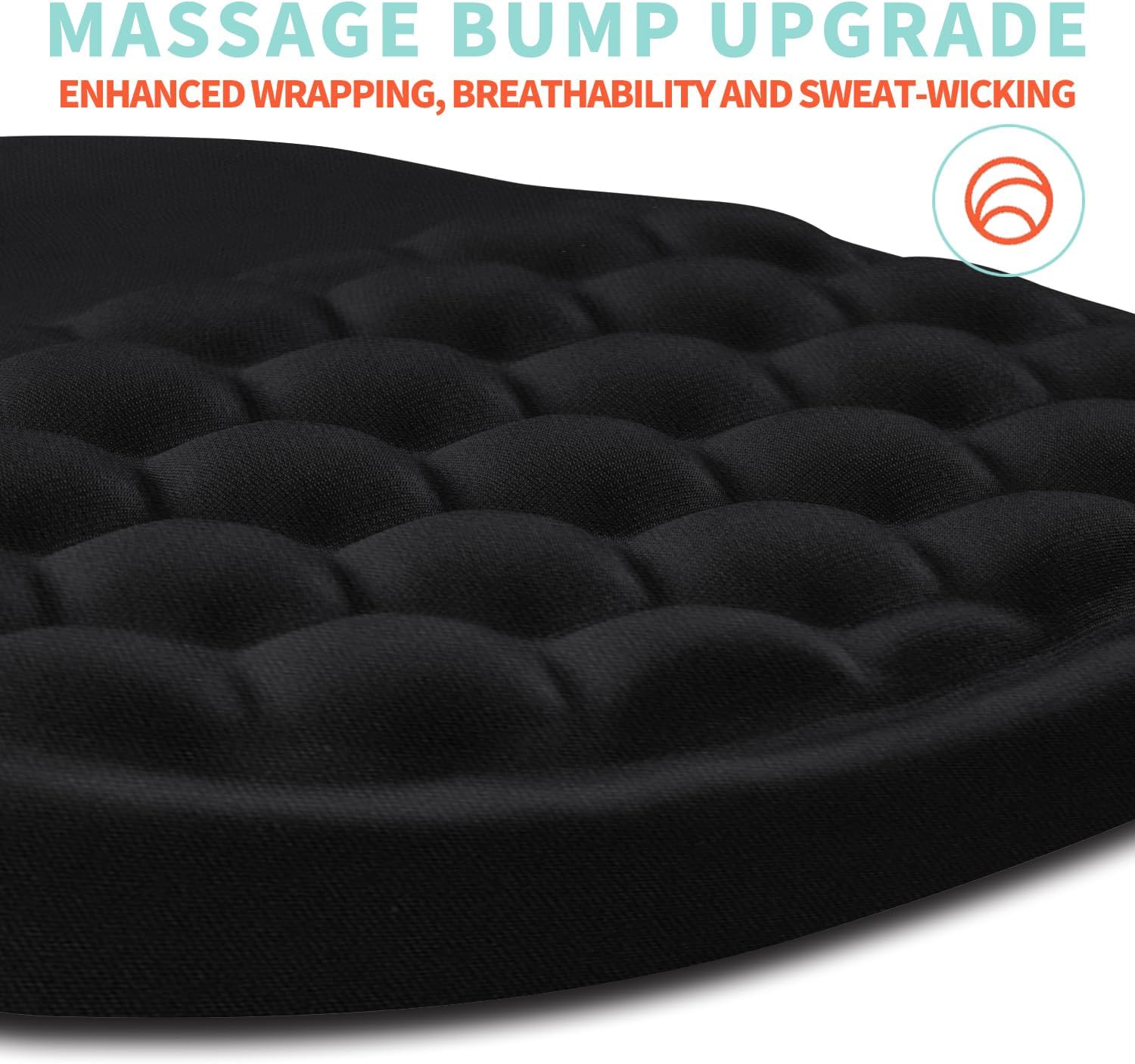 KUOSGM Ergonomic Mouse Pad Wrist Support with Memory Foam Massage Bulge, Carpal Tunnel Pain Relief Mousepad Wrist Rest for Mouse(12X8 Inch, Black) image number 2