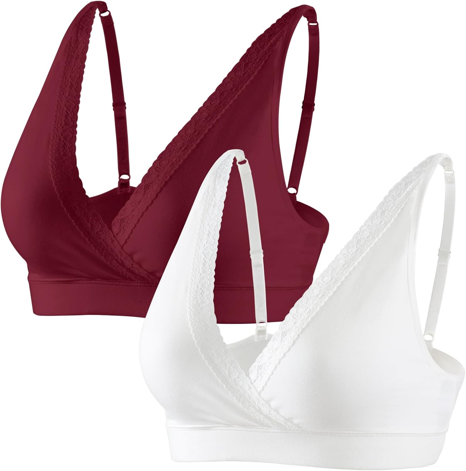 Lace Cotton Sleep Bras for Women, Maternity Nursing Bras, Pregnancy Support Bra with Adjustable Straps