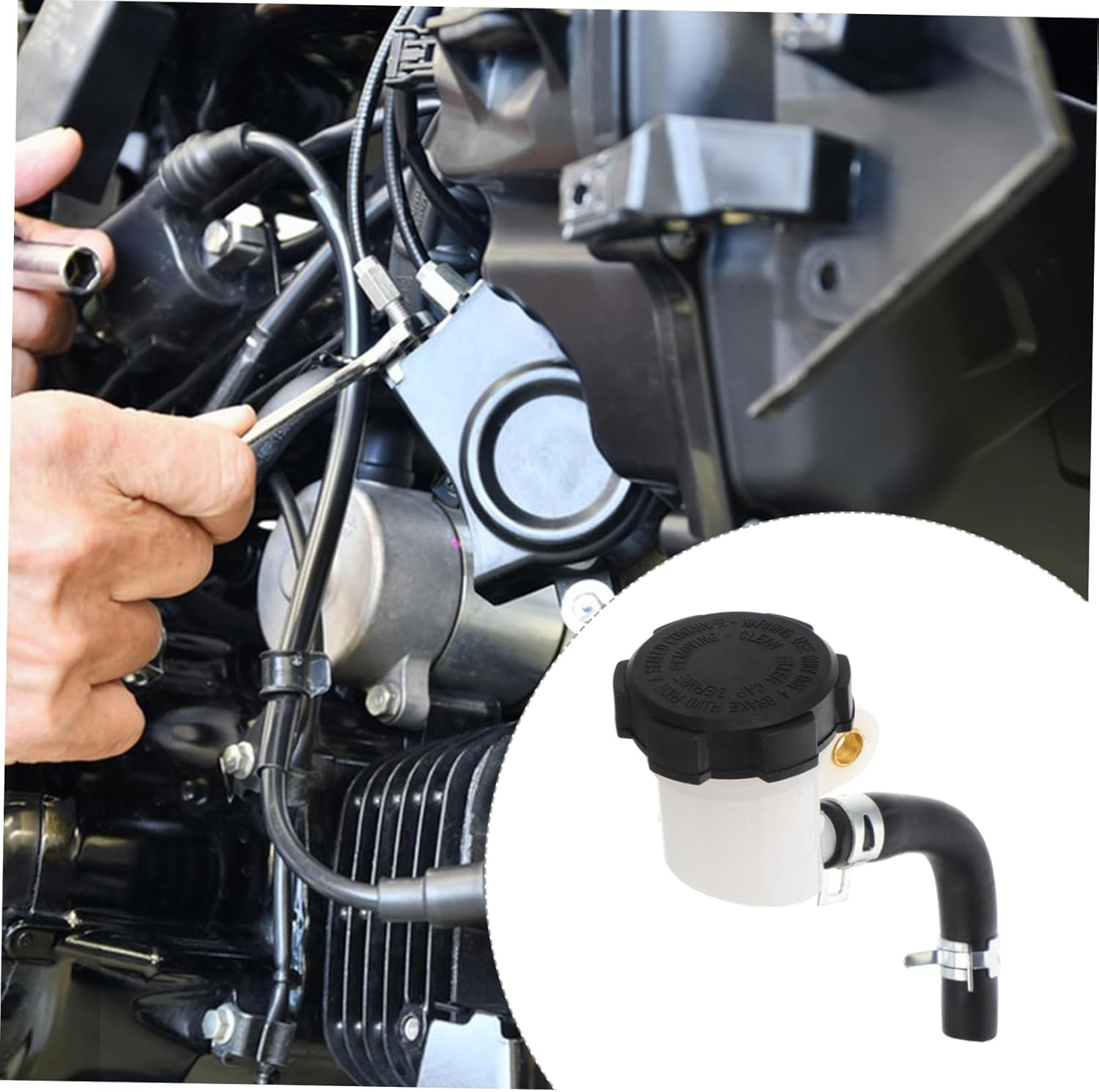 HEALEEP Motorcycle Rear Brake Fluid Reservoir Sturdy Oil Cup with Tube Simple Structure for Easy Access Versatile for off Road Bikes Leak Brake Pump Oil Cup image number 6
