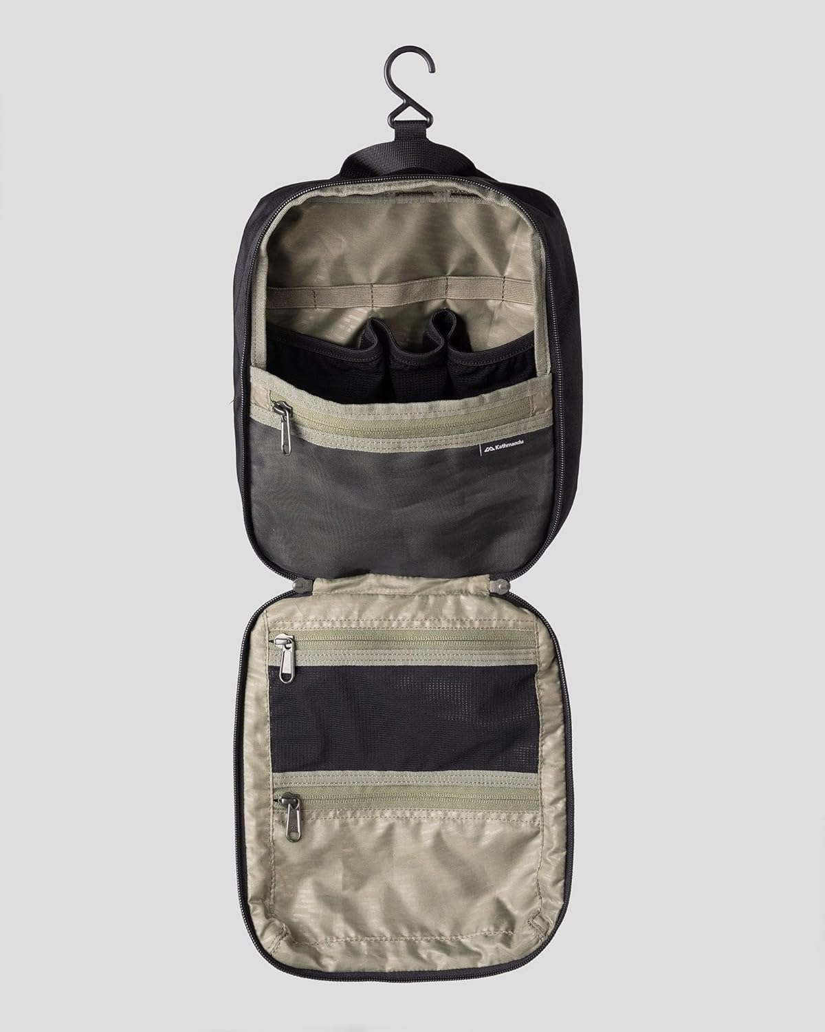 Kathmandu Hanging Toiletry Kit Bag Unisex Black ONE image number 2