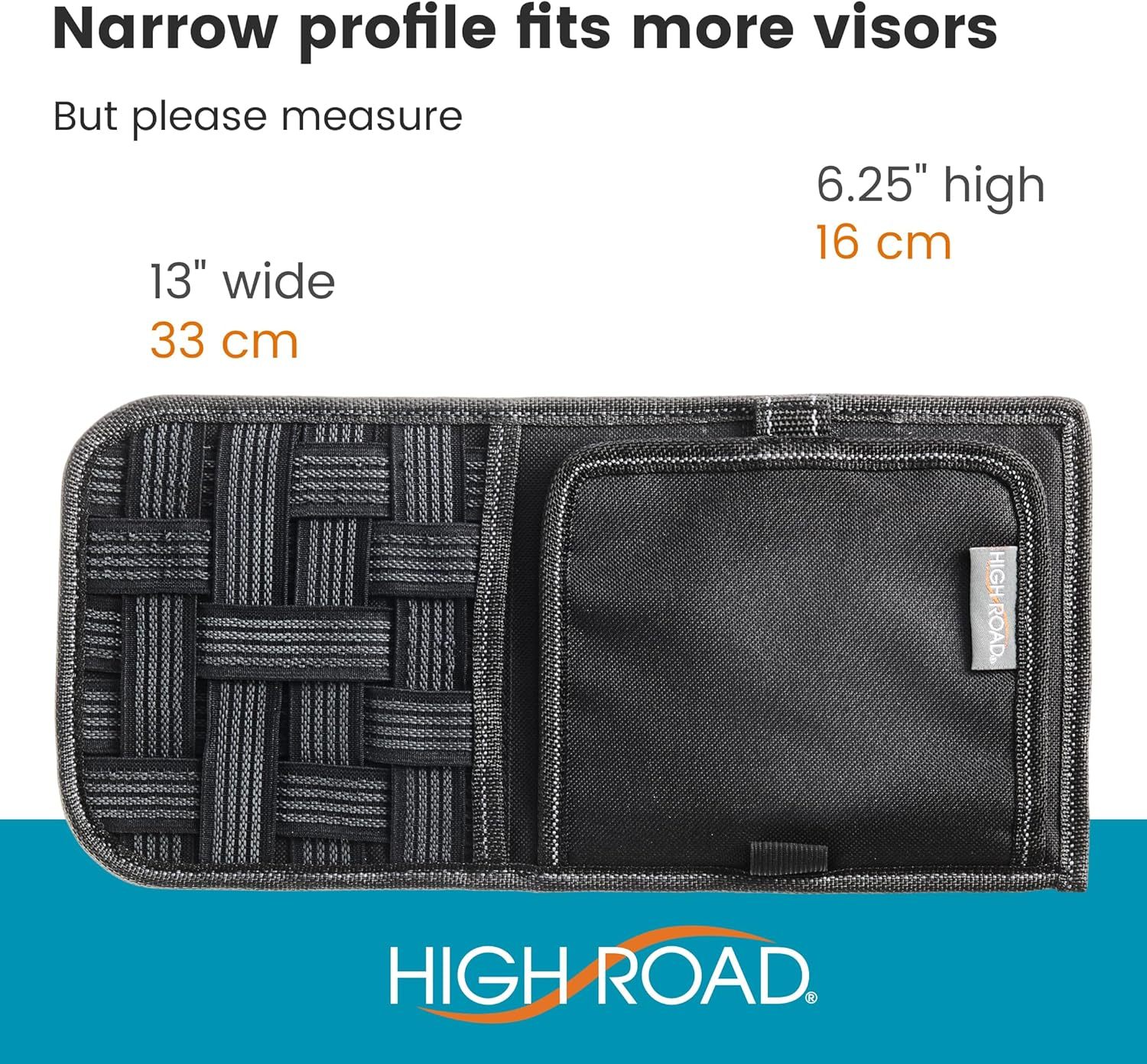 High Road Car Sun Visor Organizer with Hidden Insurance and Registration Pocket, Unbreakable Mirror and Molle Storage Panel for Sunglasses and Driving Essentials