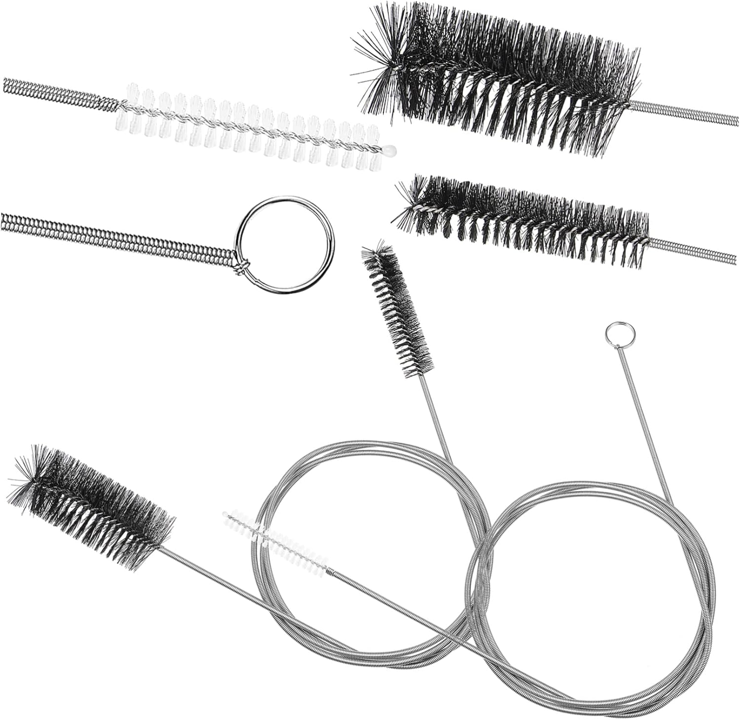 Healvian 2Pcs Drain Unclogger Tools Long Wire Flexible Tube Baseboard Crevice Brush for Kitchen Drain Cleaning image number 6