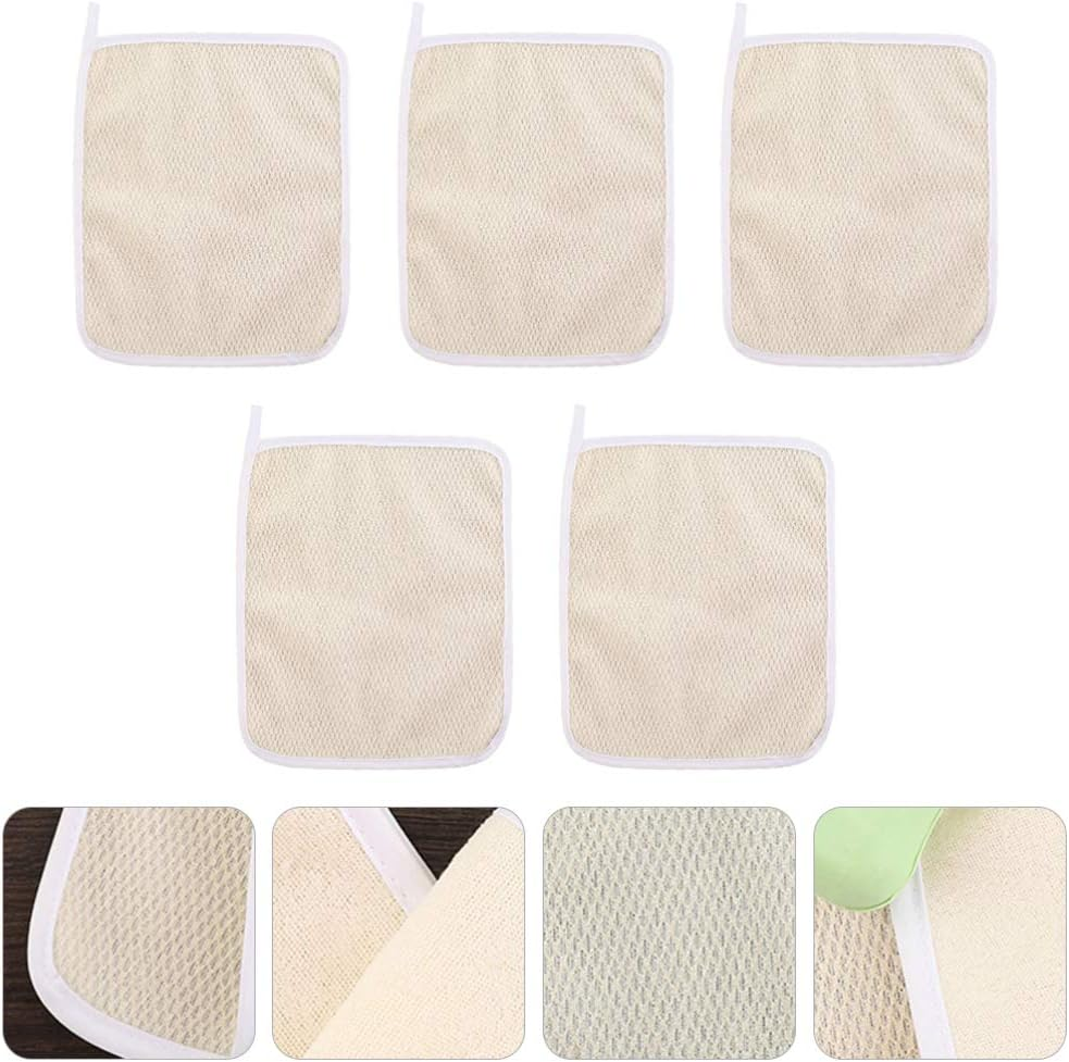 5Pcs Nylon Bath Towel Massage Bath Cloth for Women and Man Exfoliating Bath Towel Foaming Net for Face Spa Towel Exfoliating Scrub Cloth Bubble Net Take a Bath Men and Women image number 3