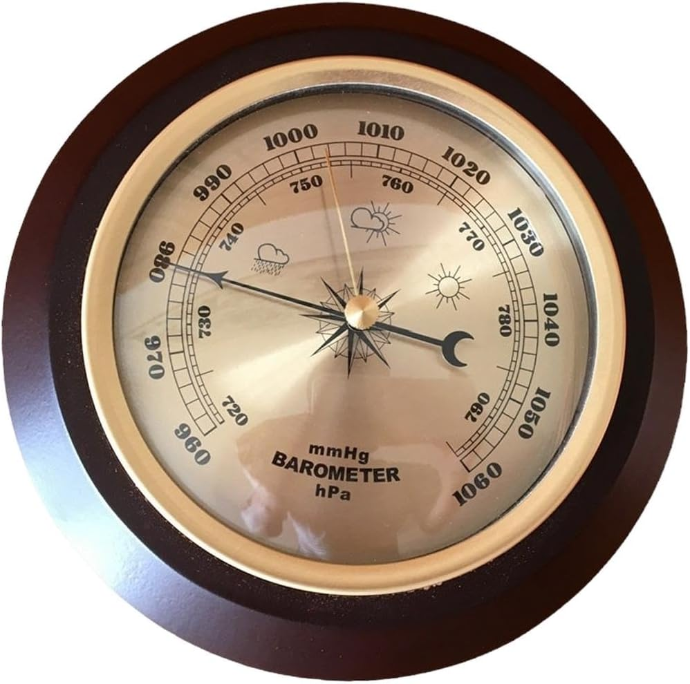 Wall Mounted Barometer Meter Hanging Weather Station Easy Reading Pressure Gauge Dia 7In for Dining Room Terraces Yacht Boat image number 6