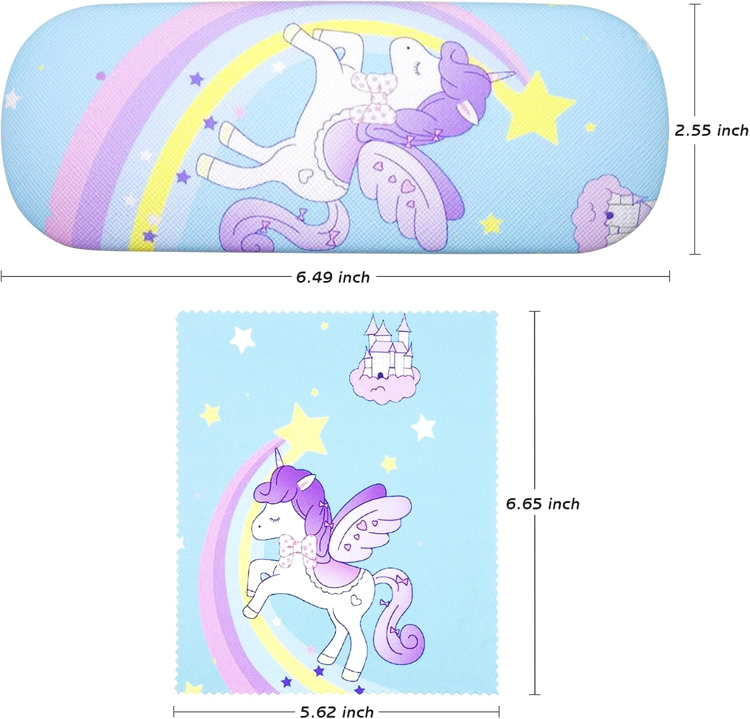 3 Pcs Kids Glass Cases Hard Shell, Protective Eyeglass Case with Cleaning Cloth, Portable Glasses Case for Kids Women Men Students, Multi image number 4