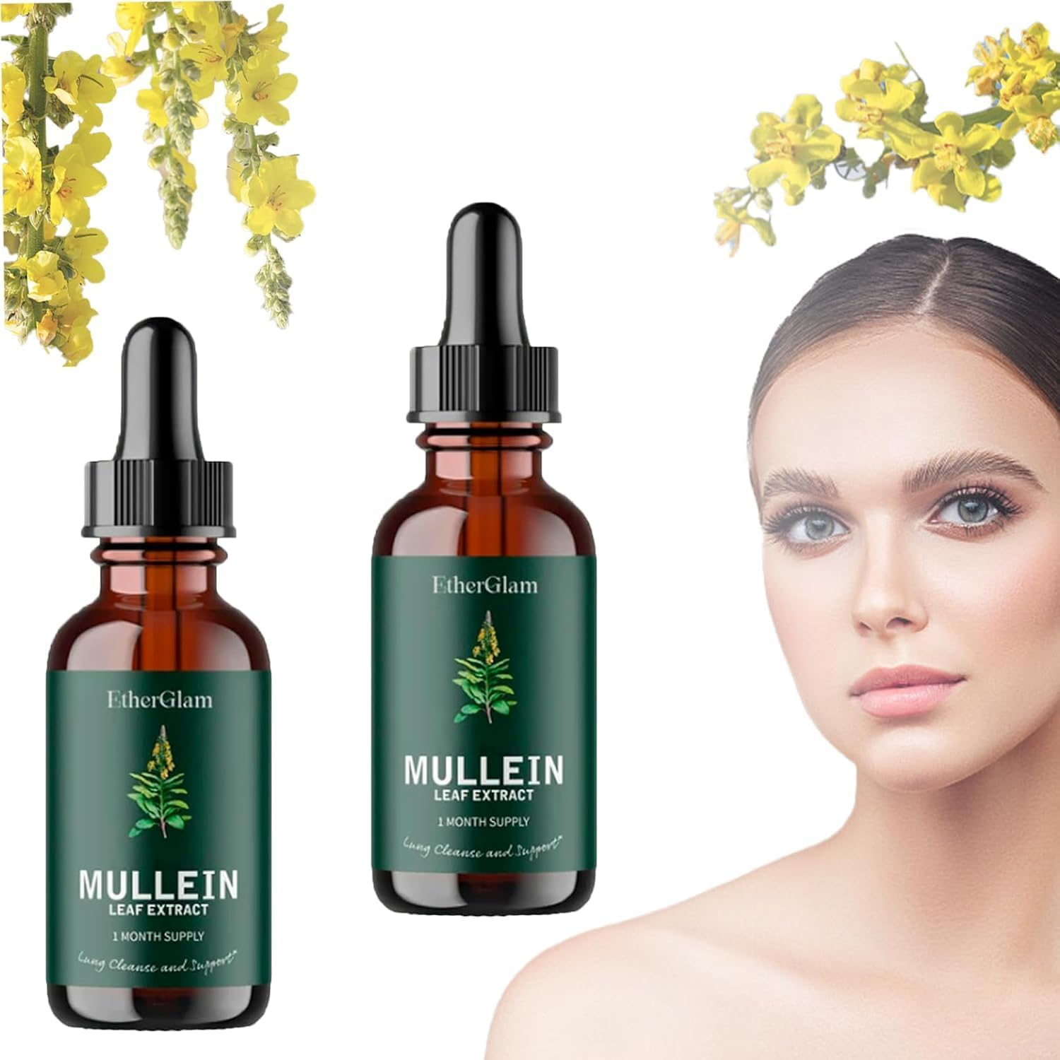 Mullein Leaf Extract,Mullein Chlorophyll,Mullein Extract,Mullein Leaf Liquid Extract, Super Concentrated Mullein Leaf Liquid Extract, Improve Lungs,2Pcs image number 5