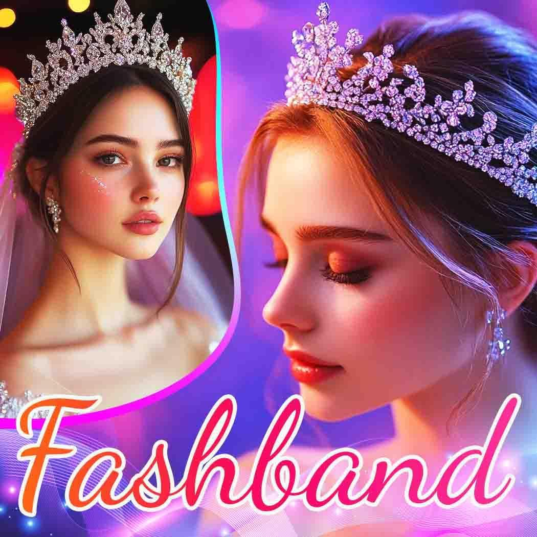 Fashband Crystal Headband Gold Rhinestone Headpiece Bridal Wedding Hair Accessories for Women image number 6