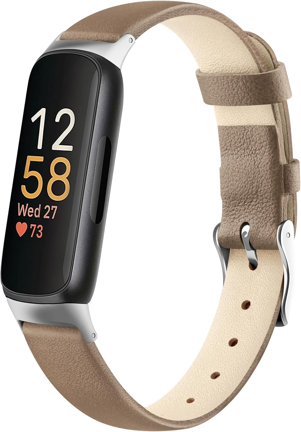 Leather Band for Fitbit Inspire 3 Bands Women Men, Soft Leather Loop Replacement Straps for Fitbit Inspire 3/2/HR Fitness Tracker