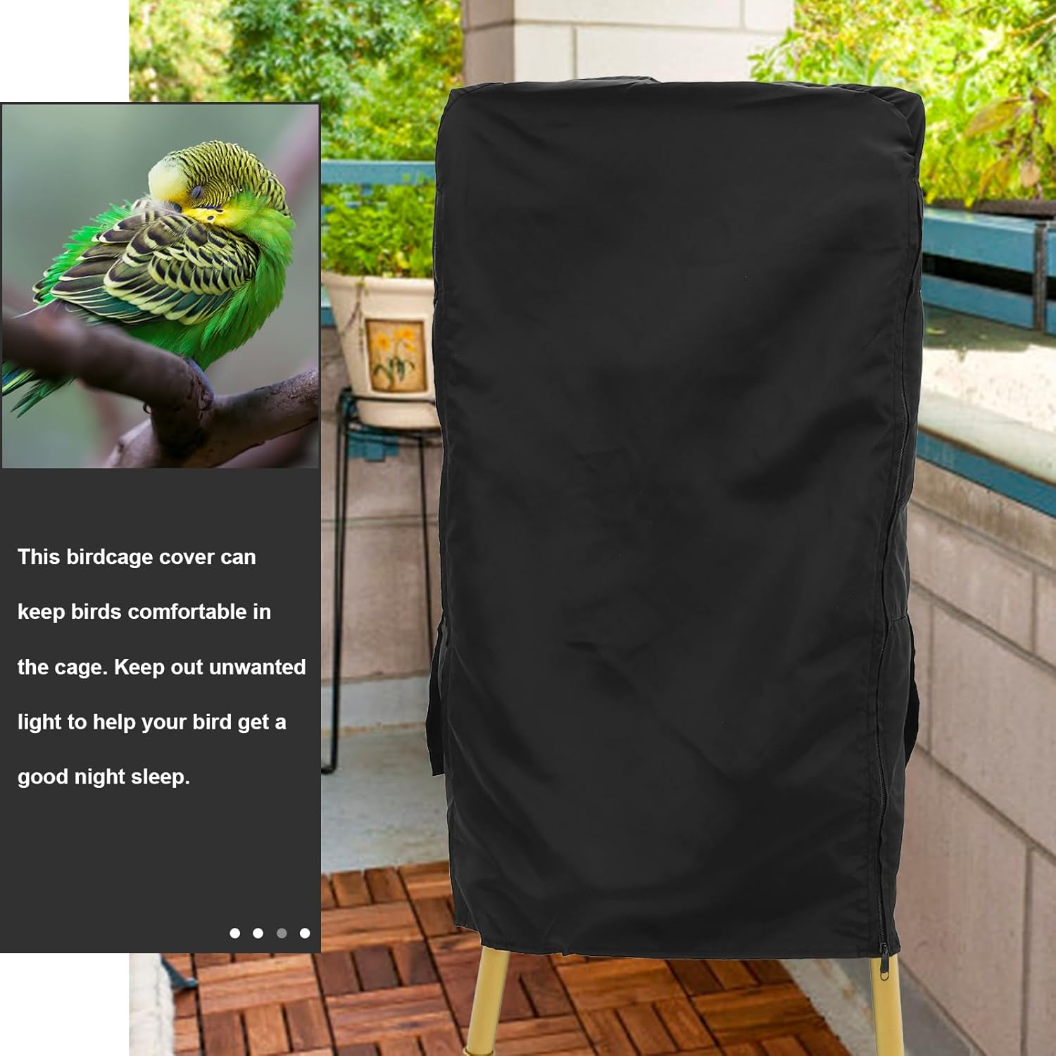 POPETPOP Bird Cage Covers for Night - Birdcage Cover Parrot Cage Cover Breathable Washable Birds Cage Cover Protector Pet Cage Cover Parakeet Cage Cover image number 1