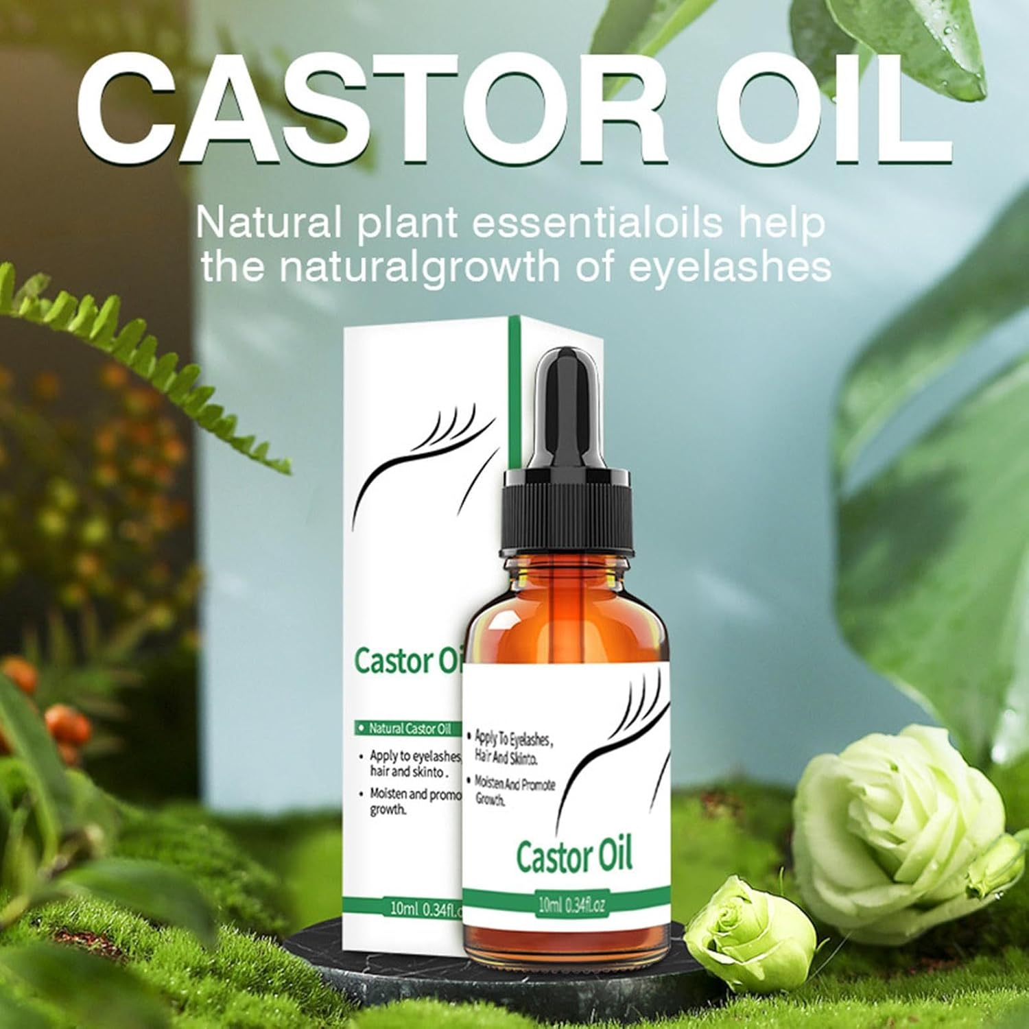 Castor Oil for Eyebrows Growth - 10Ml Pure Caster Oil Eyebrow Growth Serums,Lash Growth Serums for Thickness and Length, Eyelash Serums to Grow Lashes, for Eyelashes, Eyebrows, Hair Jmedic image number 4