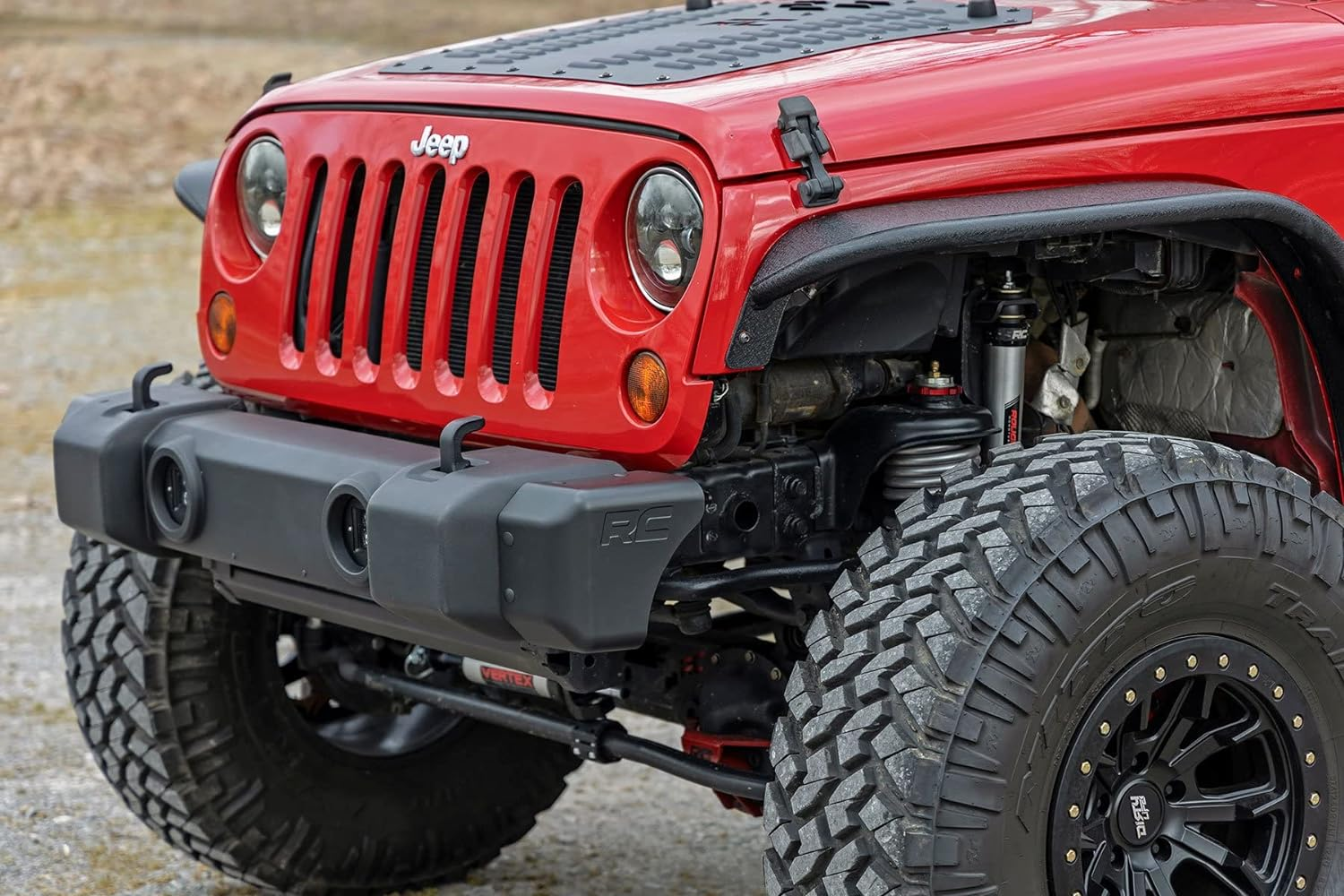 Rough Country Stubby Stock Bumper Kit Fits 2007-2018 [ Jeep ] Wrangler JK Front Bumper Caps 1047 image number 6
