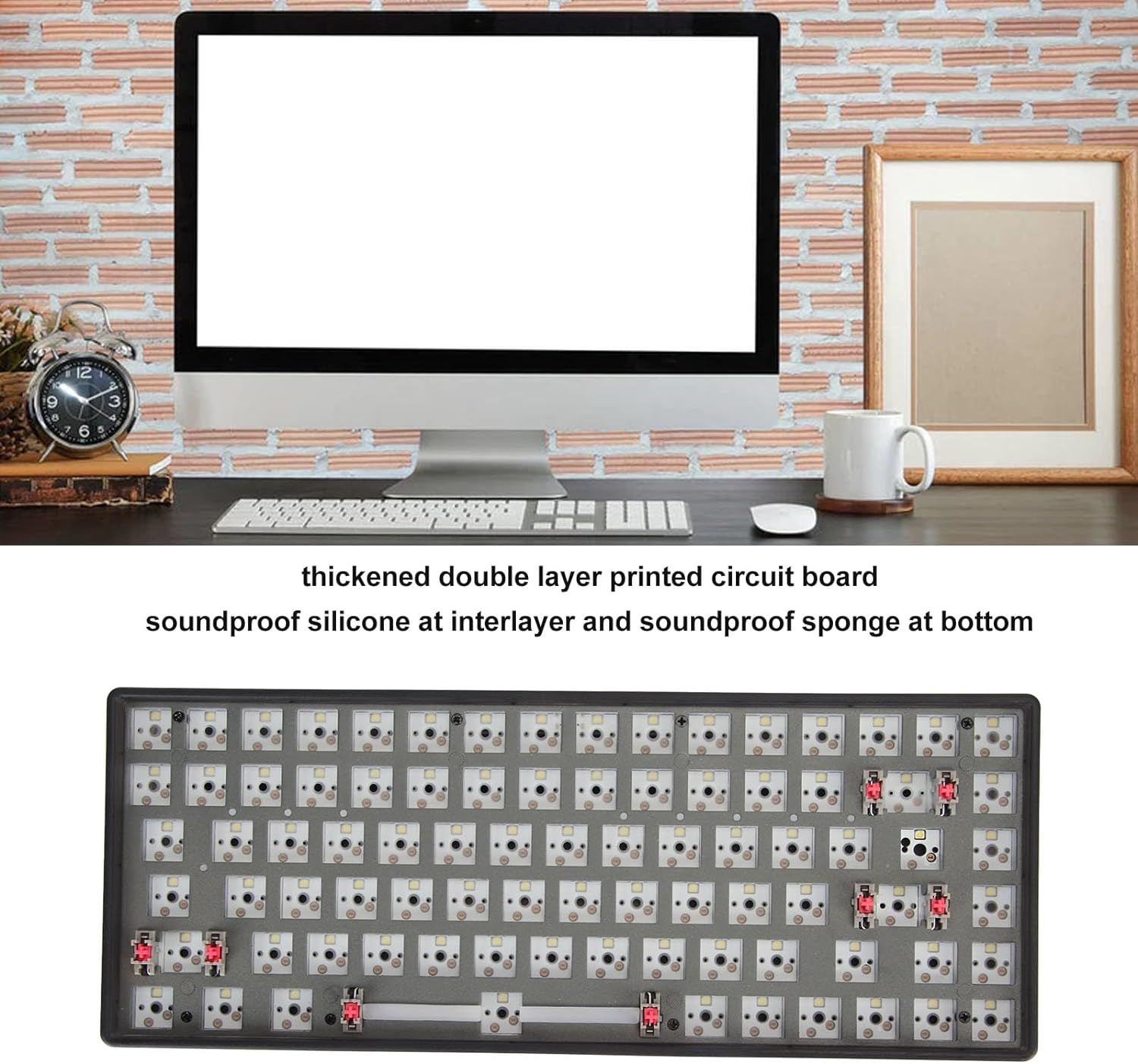 75% Keyboard Kit, Hot-Swappable Bluetooth 5.0 2.4G Type C Tri-Mode Wireless Mechanical Keyboard PCB Mounting Plate Kit, Customized Keyboard Kit, Gifts image number 2