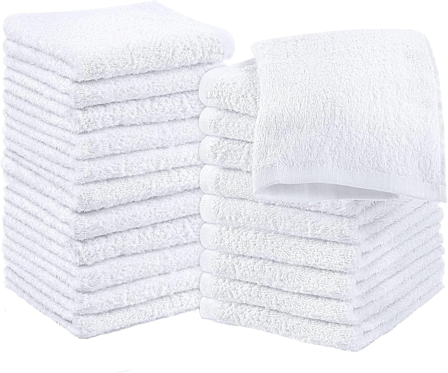 PARTY BESTBUY White Hand Towels 20 Pack, 30X30Cm Highly Absorbent and Soft Face Towels, Microfiber Wash Cloths for Bathroom, Gym, Hotel, Camping and SPA, Multi-Purpose Cleaning Cloth image number 2
