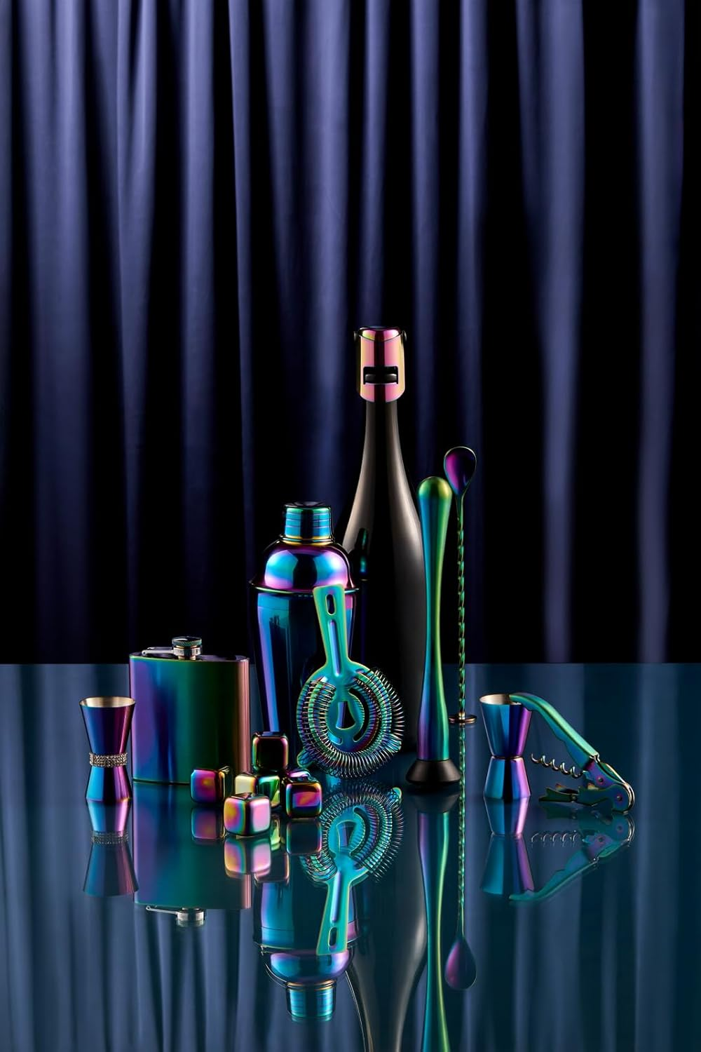 Maxwell & Williams Cocktail & Co Prism Reusable Ice Cubes Set of 6 Rainbow image number 3