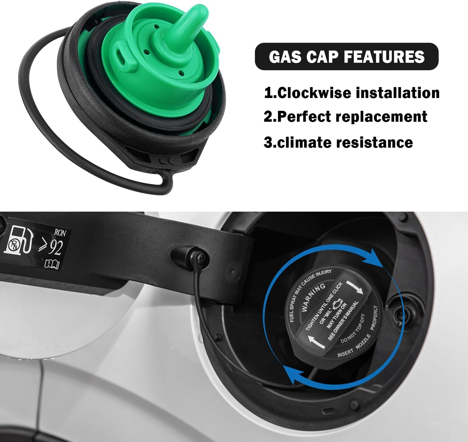 Automotive Gas Cap Replacement Oem#5C0201550T,Tight-Sealing Fuel Cap for Fuel Protection,Fuel Tank Cap Compatible with Volkswagen Golf Sportwagen Audi A4/A5/A8/S4/S5/S5/Q5 image number 5