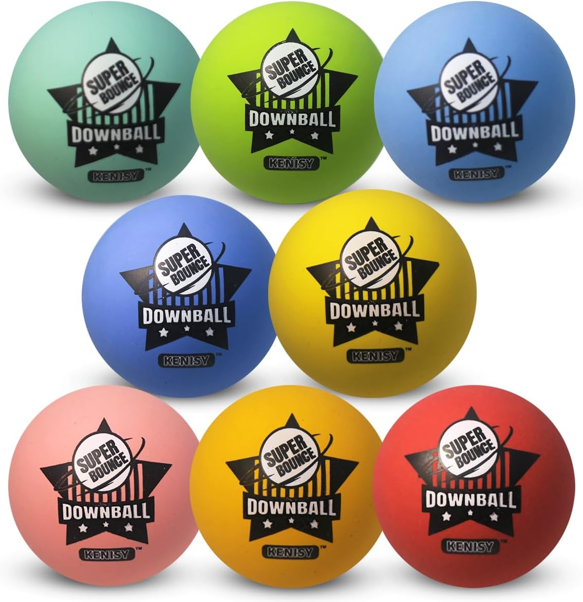 [8Pcs Pack Set] Kenisy down Ball | Australian Handball | Kid Bouncy Balls 60Mm Mixed Color Party Game Bag Filler for Children | Downball with Printing