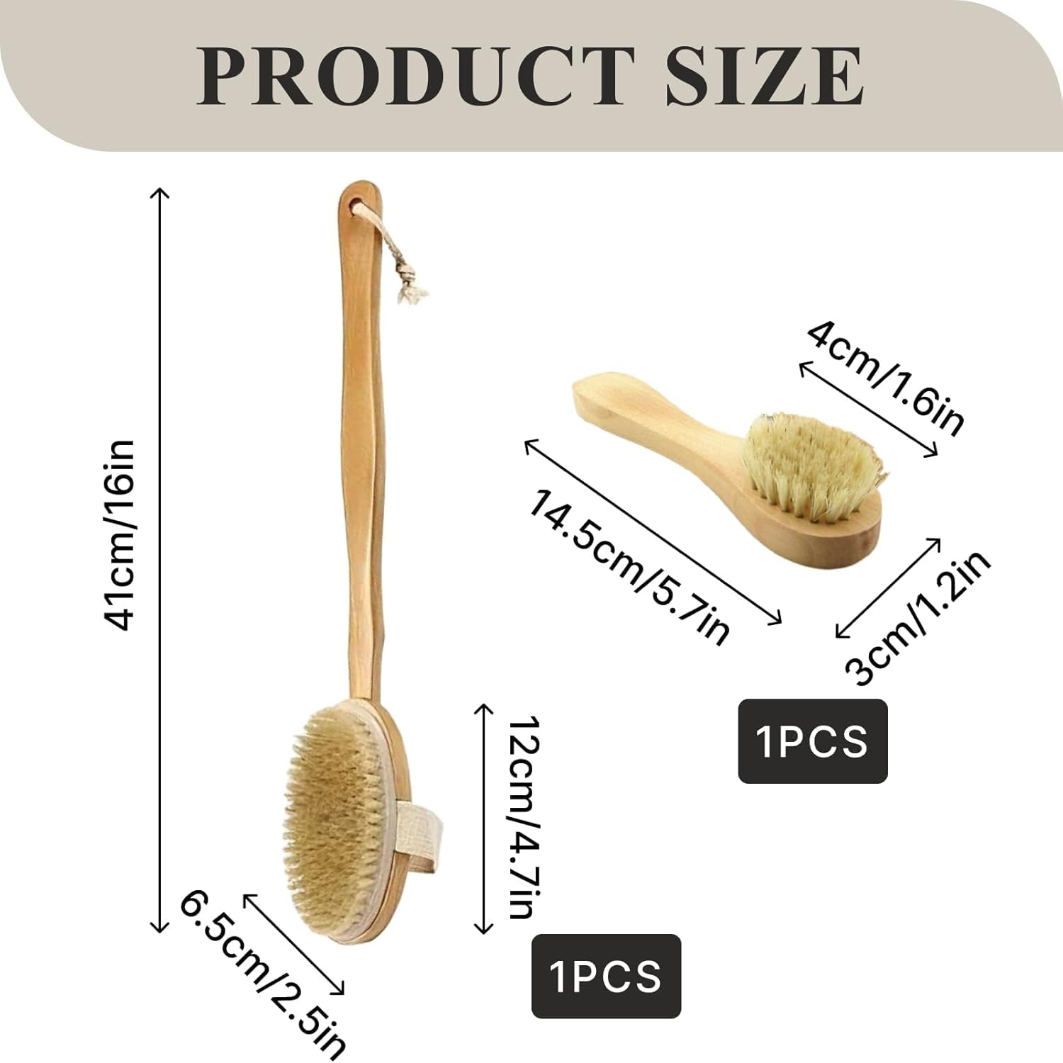 2 Dry Brushes Uniquely Designed for Face and Body Set for Exfoliation and Stimulate Lymphatic Drainage, Rejuvenate and Restore Skin Luster, Minimize Cellulite and Improve Blood Flow image number 4