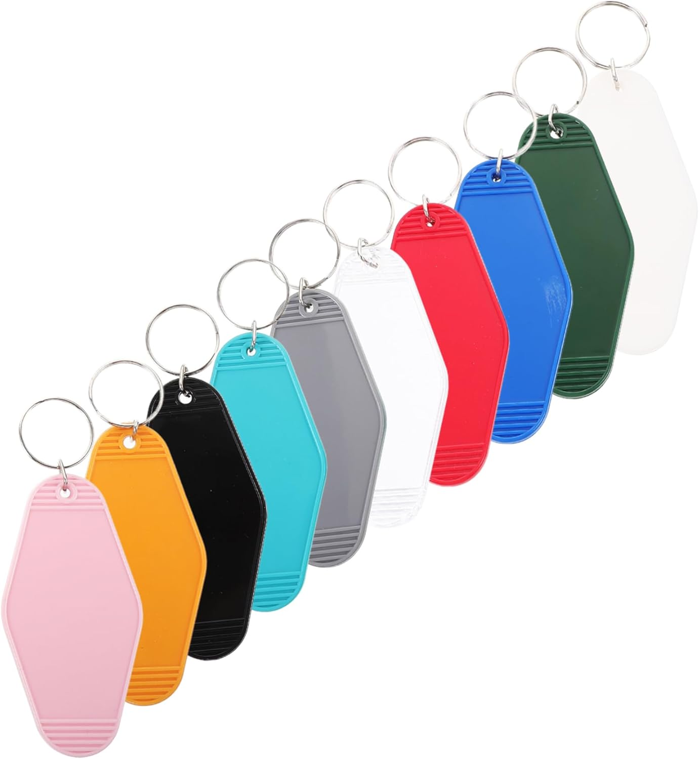 POPETPOP 20Pcs Plastic Blank Luggage Labels Keychain Tags Luggage Hanging Tags Backpack Keychain Blanks Random Color image number 4