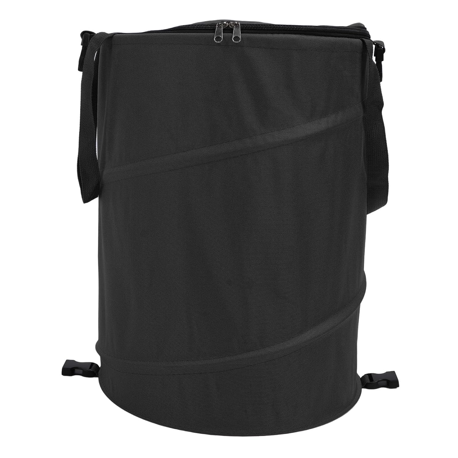 Large Capacity Camping Trash Can Portable Garden Garbage Container Outdoor Picnic 24 Gallons (Black)