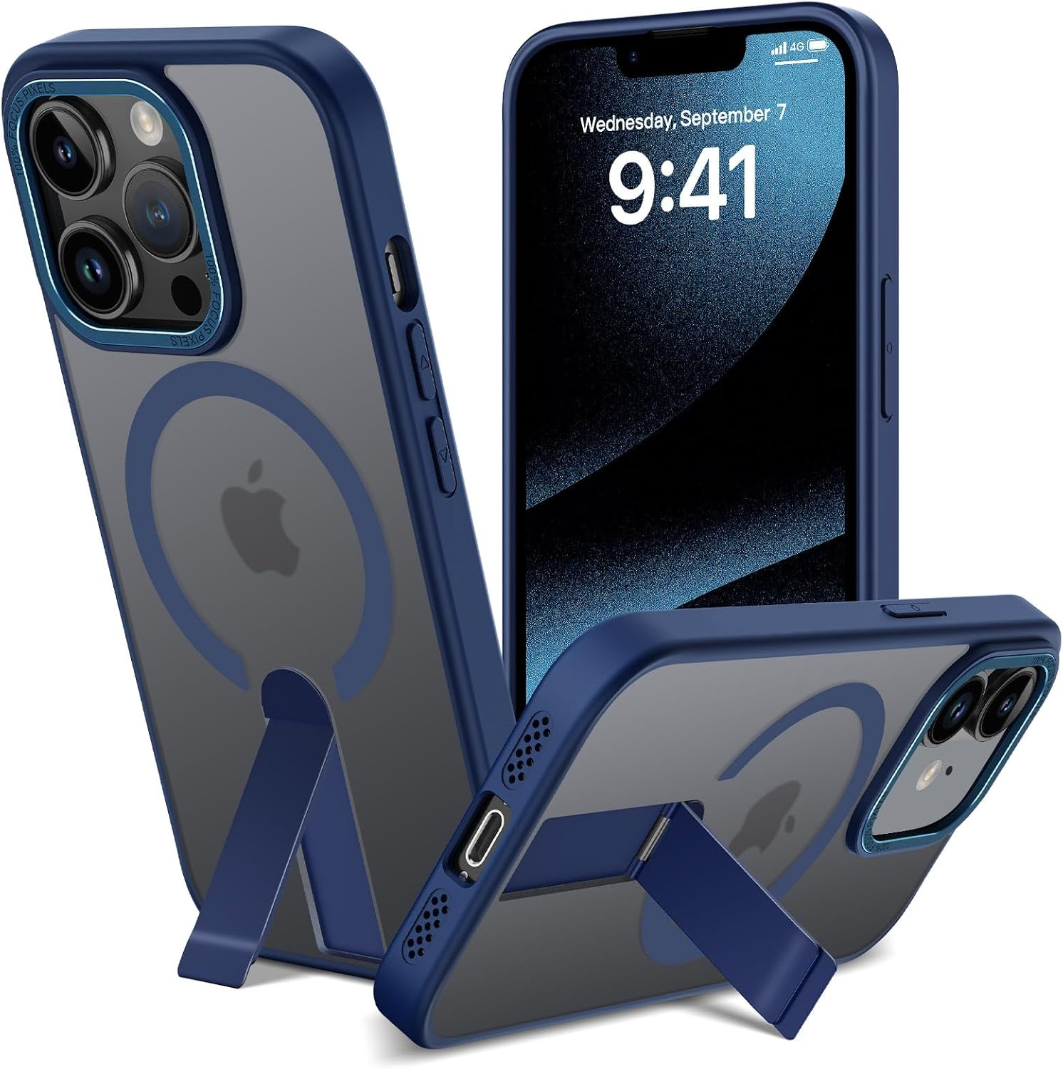 DEVASO Case for Iphone 17 Pro with Stand, Compatible Magsafe Integrated Invisible Stand, Mobile Phone Case, Scratch-Resistant, Shockproof, Anti-Fingerprint, Matte Case, Protective Case, Black